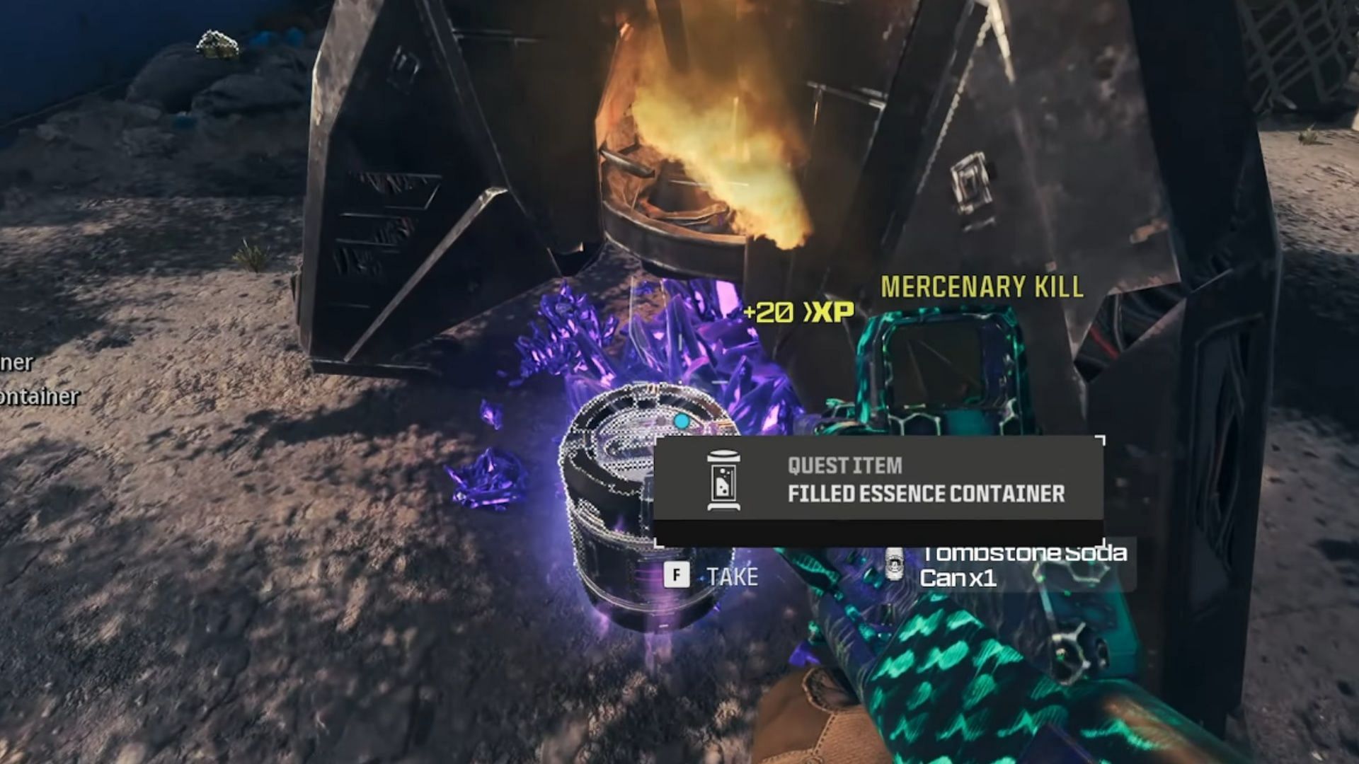 Collecting a filled Essence Container (Image via Activision and YouTube/TroubleChute Basics)