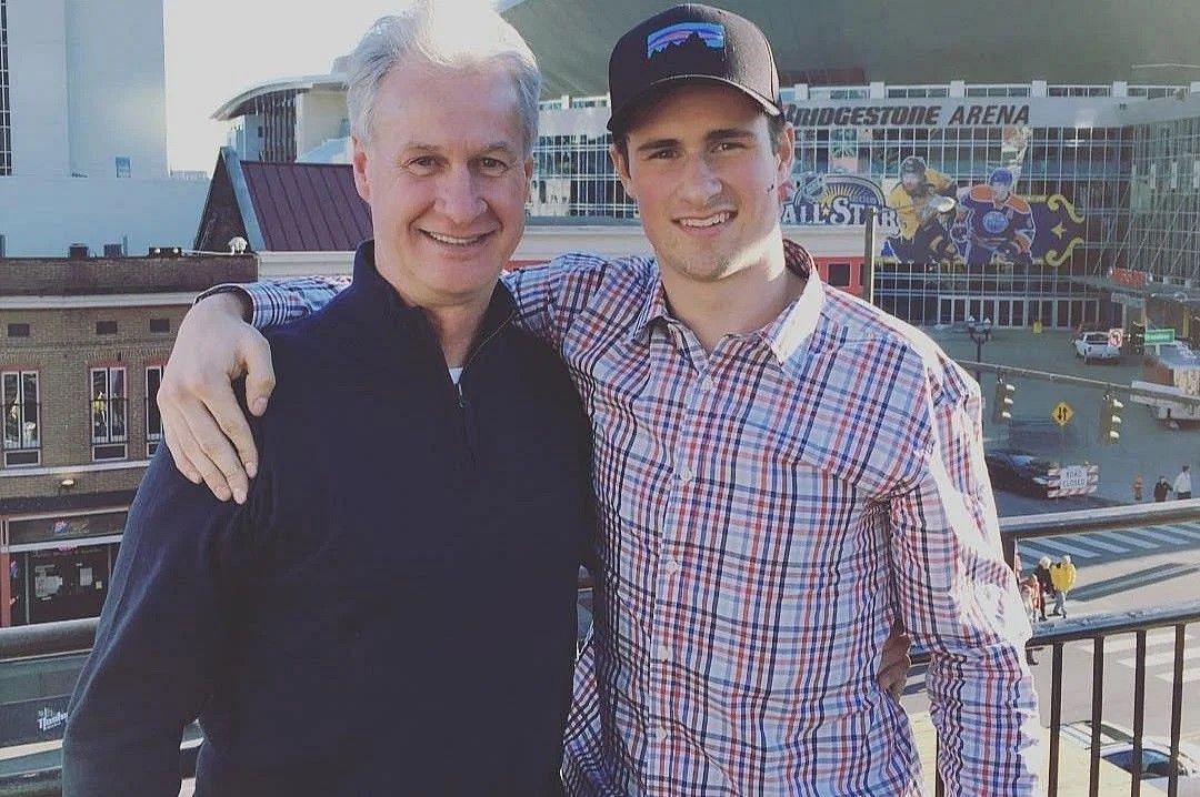 Dylan Larkin with his father (Image via Instagram)
