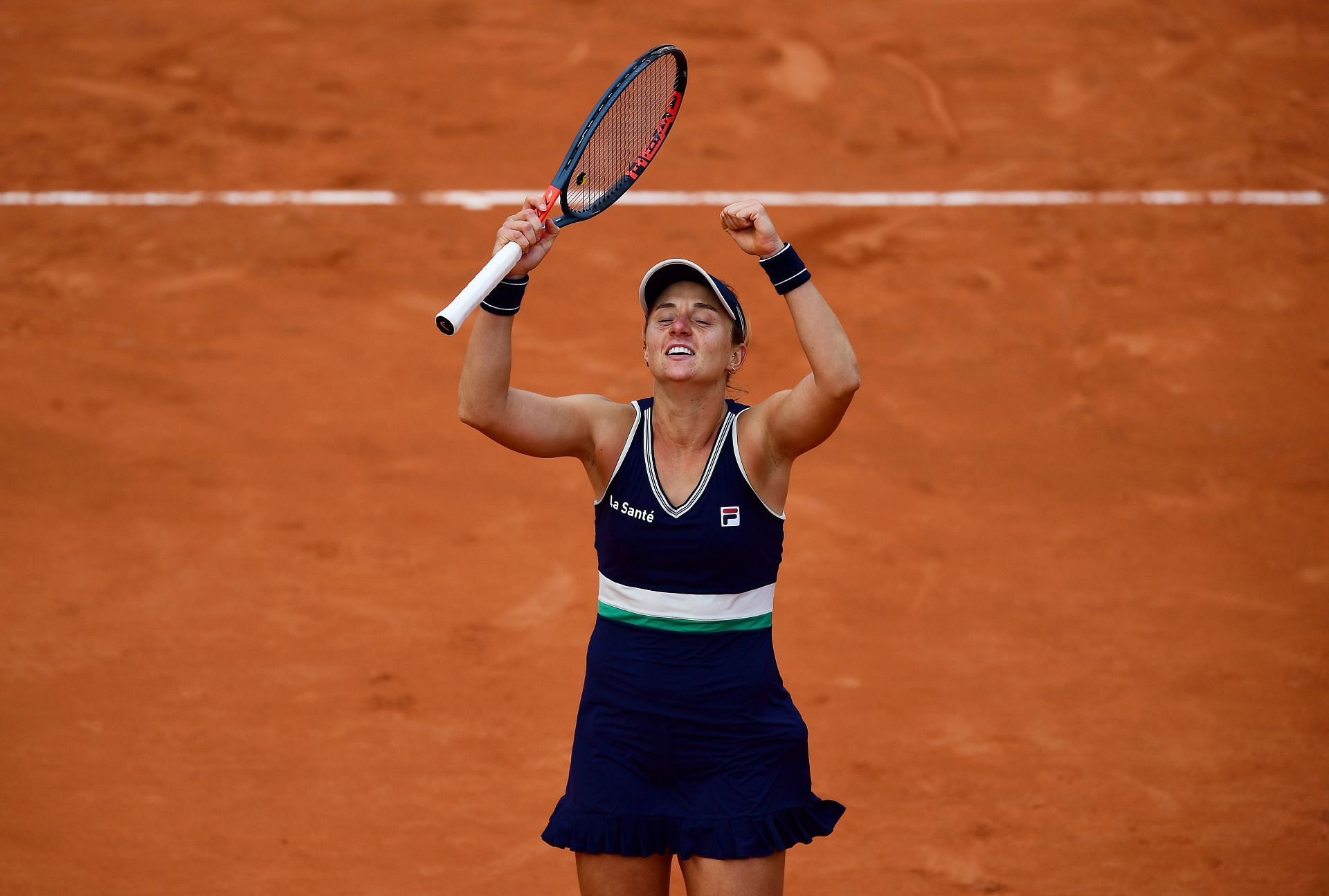 Podoroska in action at the 2020 French Open. Nadia Podoroska