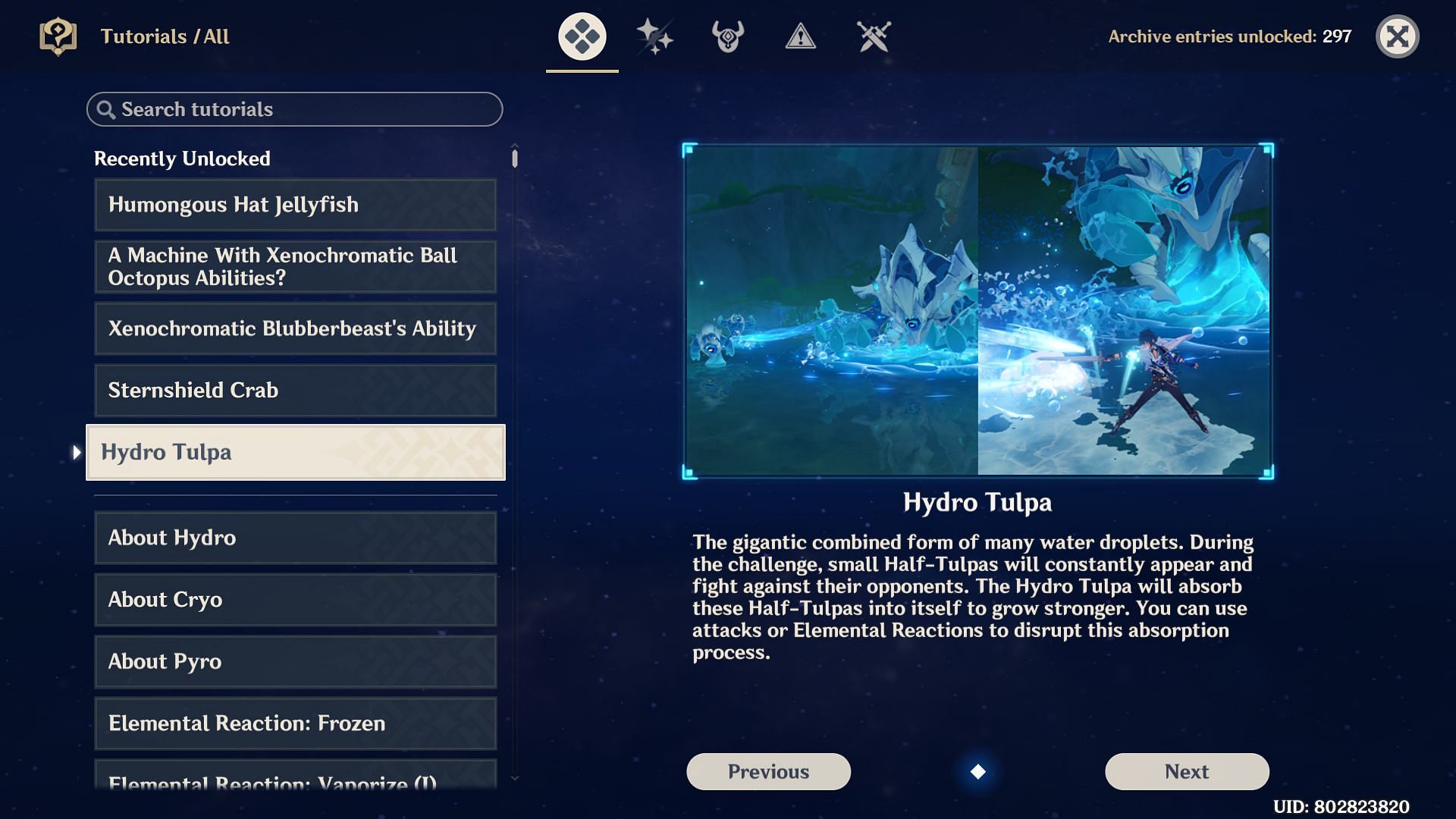 Hydro Tulpa in-game guide (Image via Genshin Impact)