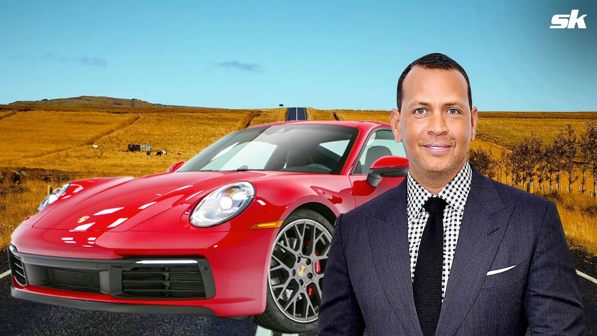 Alex Rodriguez appears to be cruising in Porsche he purchased for Jennifer Lopez