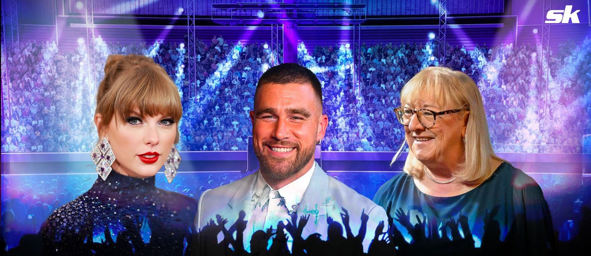 Taylor Swift, Travis Kelce, and Donna Kelce