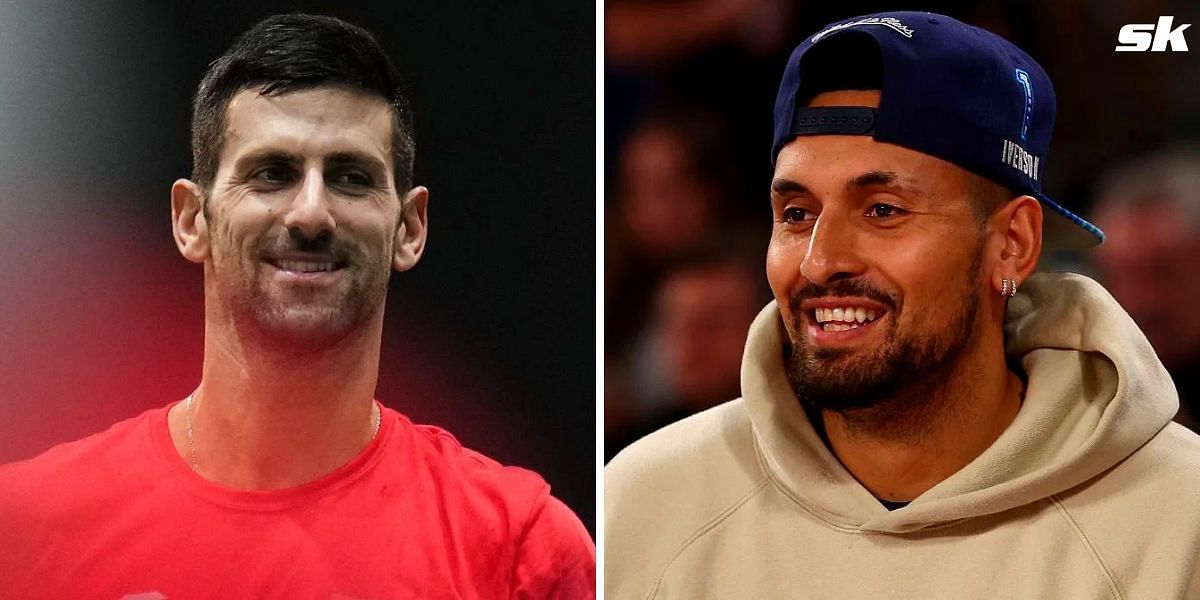 Novak Djokovic (L) and Nick Kyrgios