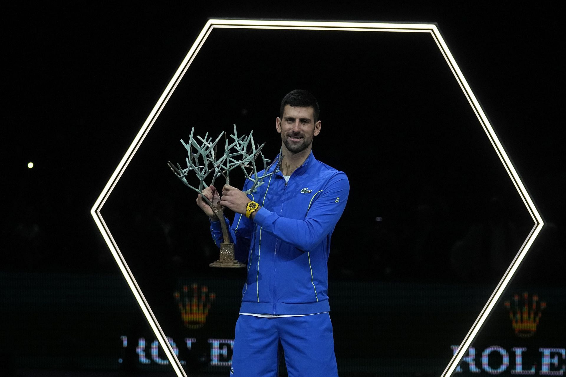 Novak Djokovic with the Paris Masters trophy