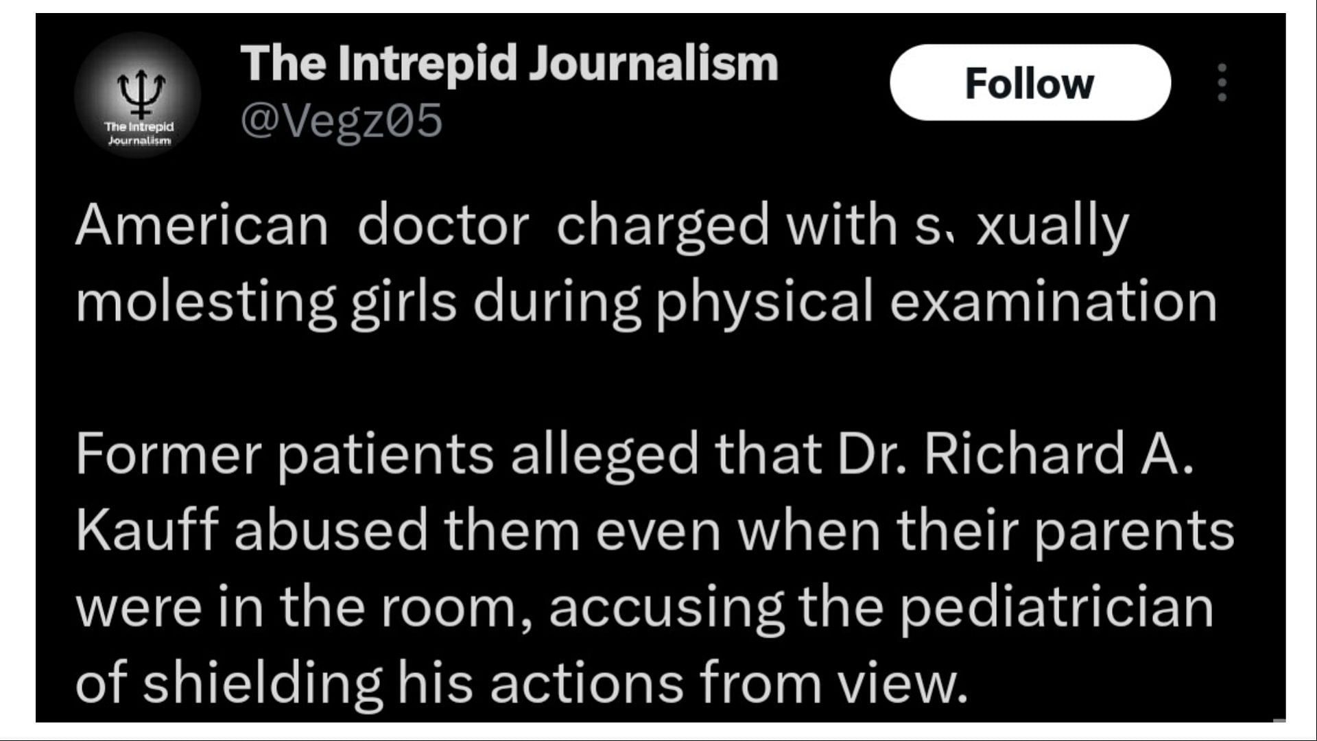 The Norwell doctor allegedly molested minors during physical examinations (Image via X/@ The Intrepid Journalism)