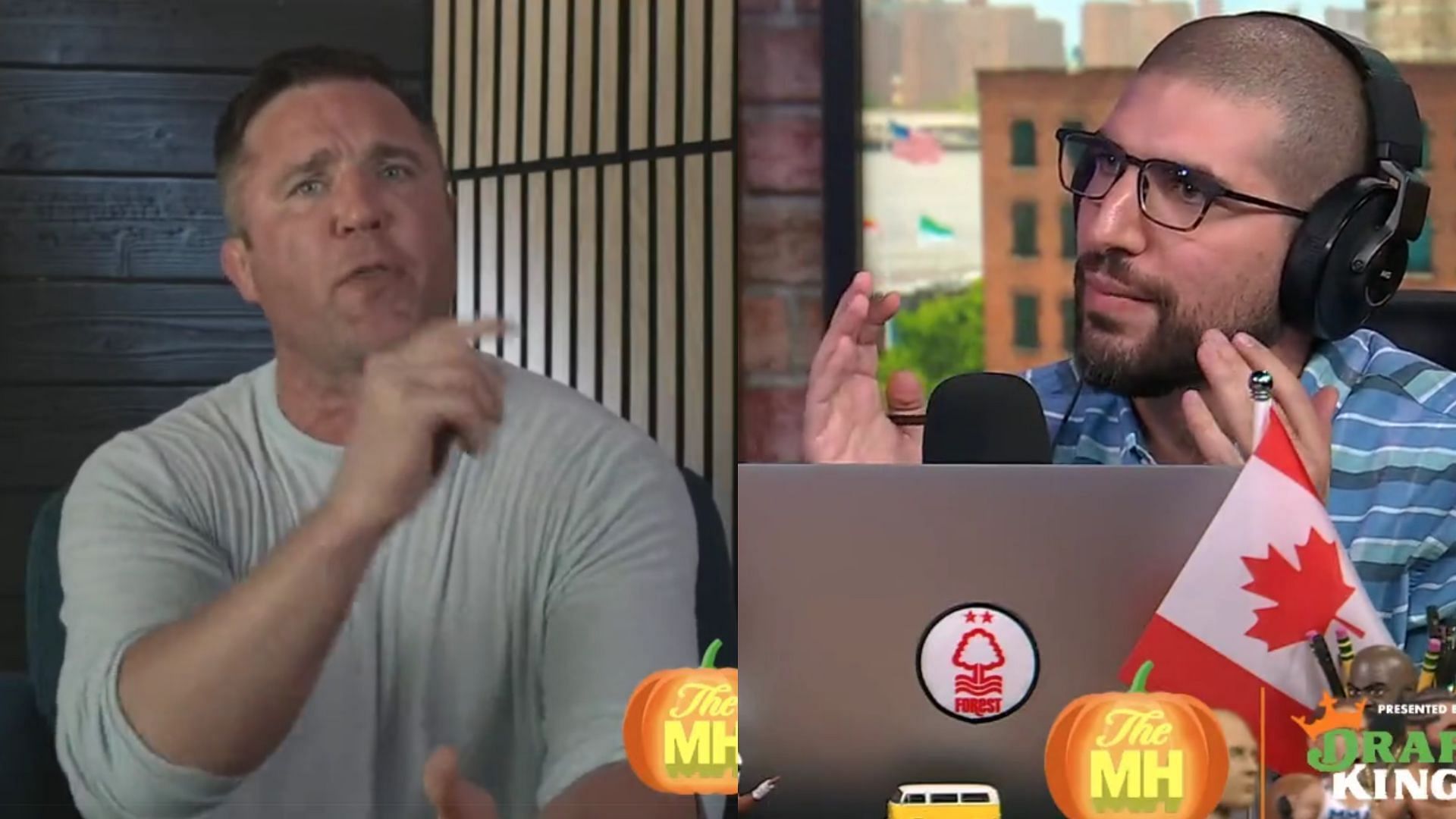 Chael Sonnen (left), Ariel Helwani (right) [Images courtesy of The MMA Hour on YouTube]