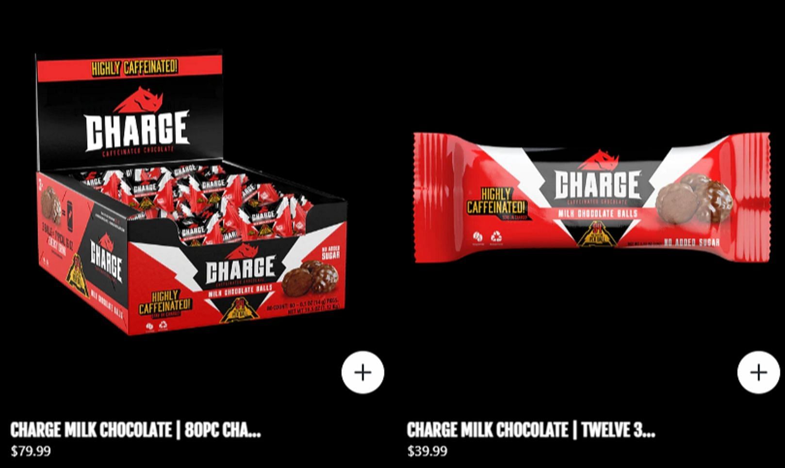 Charge Milk Chocolates priced at $79.99 and $39.99. (Image via chargechocolate.com)