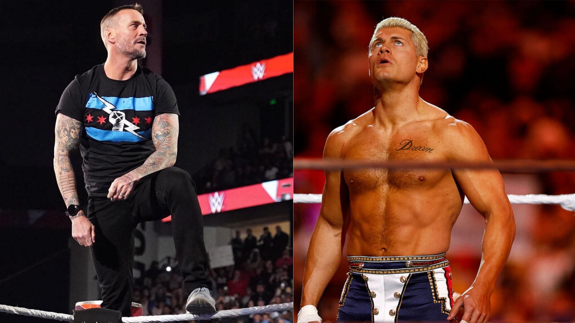 CM Punk (left), Cody Rhodes (right)