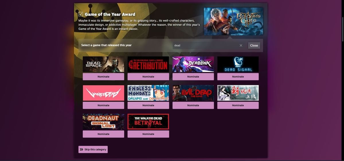 Steam Autumn Sale 2023 How to vote for your favorite games in the