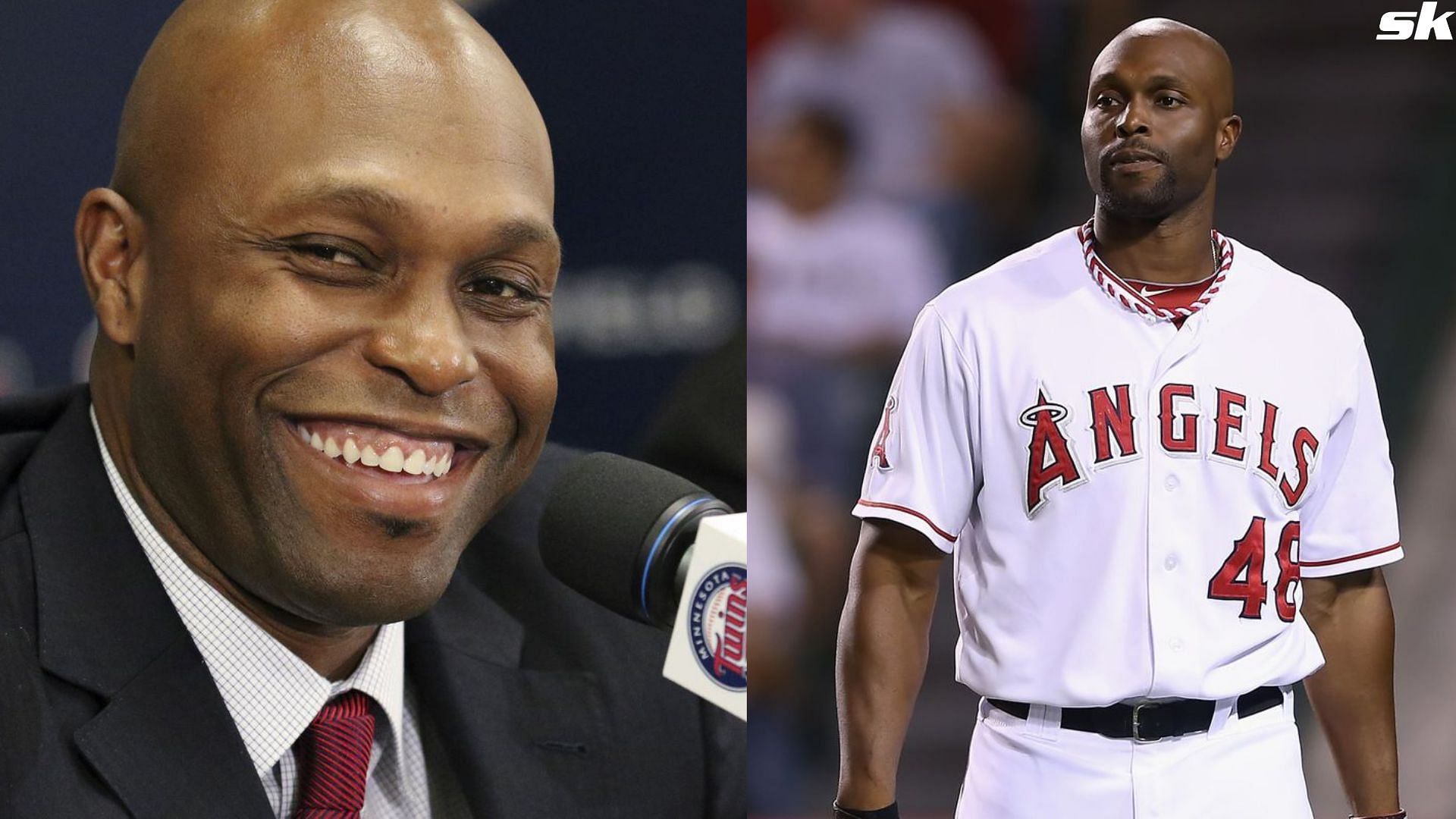 Former Minnesota Twins and Los Angeles Angels outfielder Torii Hunter during a press conference