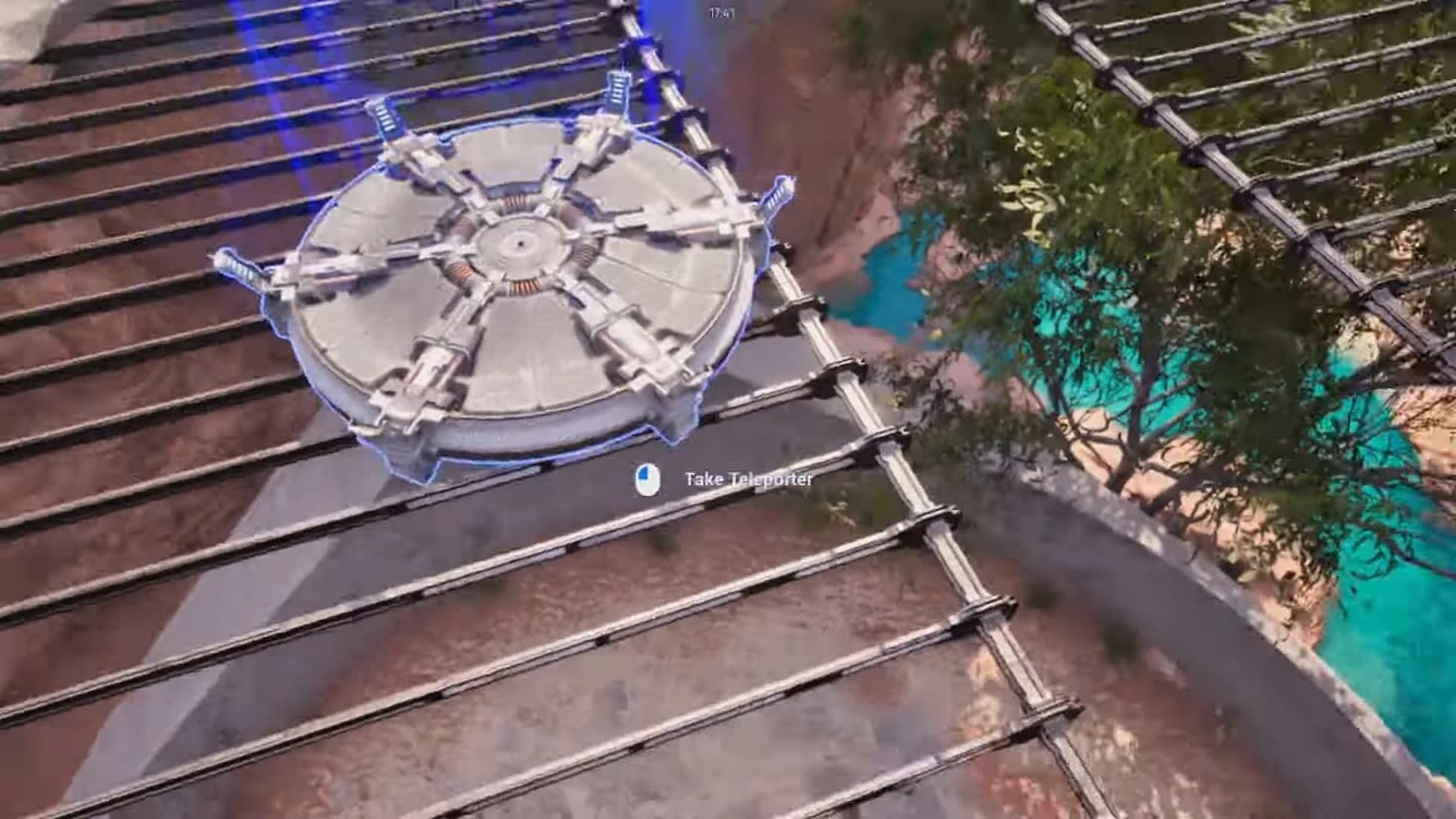 Place the Teleporter where you can access it from the ground (Image via Croteam)