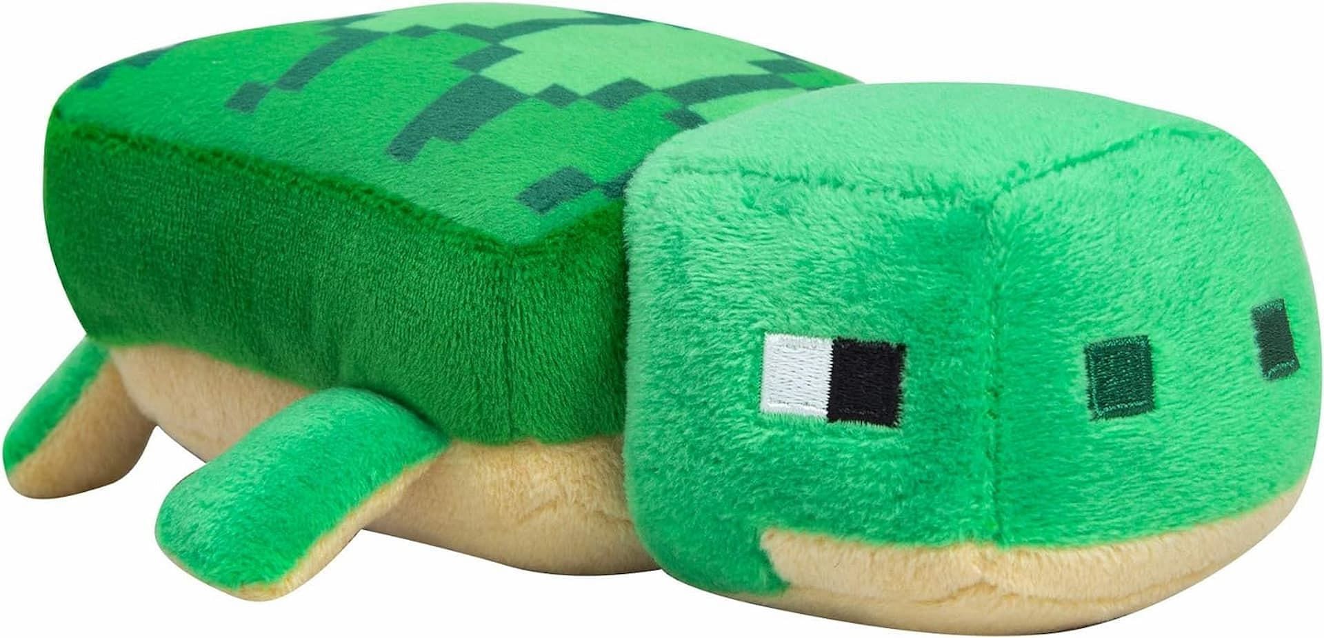 Fans of the blocky turtle can take this green pal home with this plush (Image via Amazon)