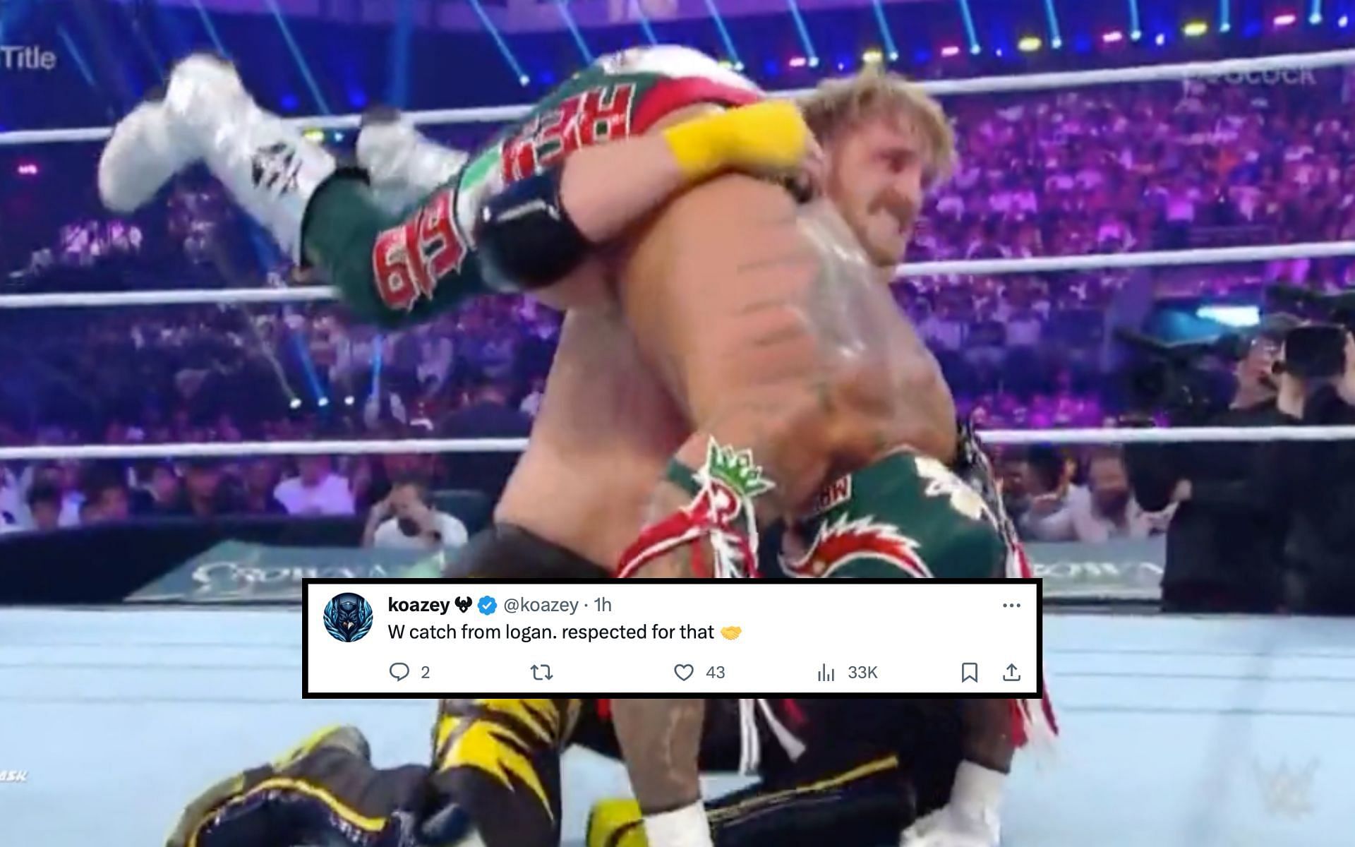 Logan Paul and Rey Mysterio Jr. at WWE