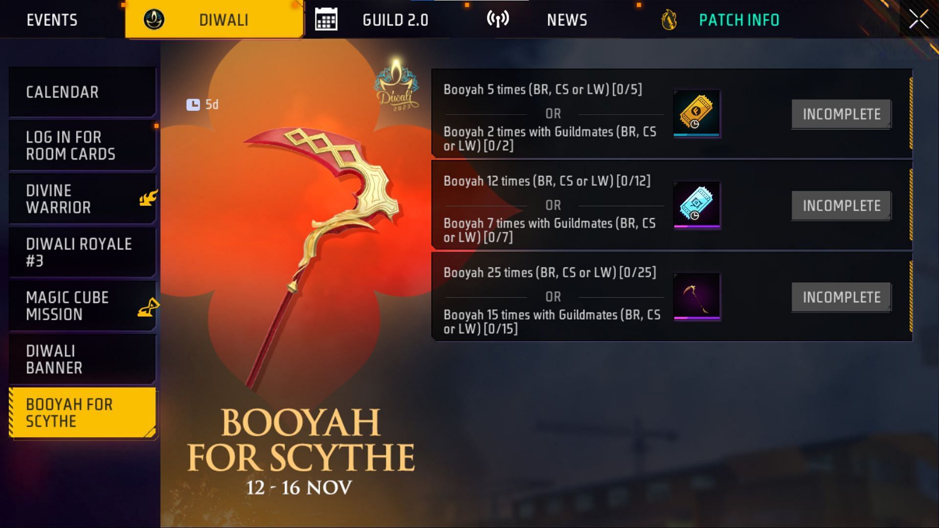 Booyah for Scythe इवेंट (Image via Garena)