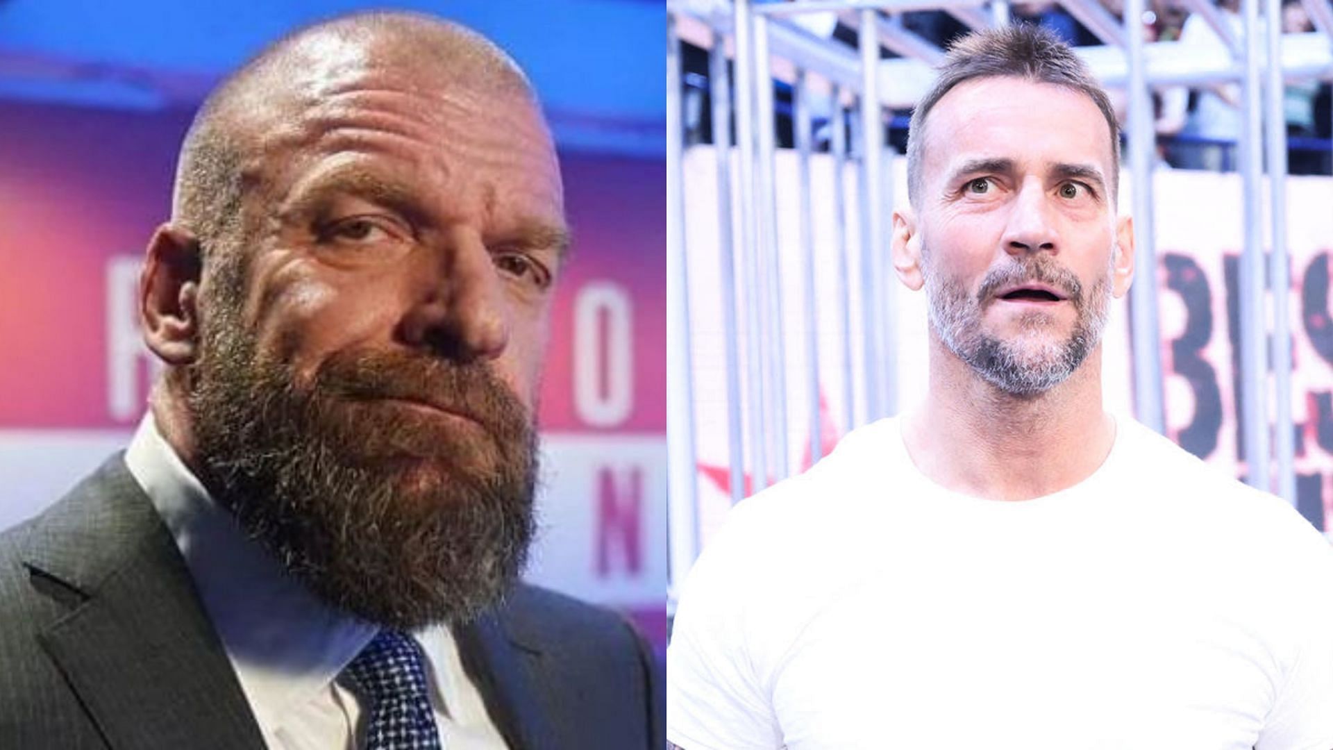 WWE Chief Content Officer Triple H (left) and CM Punk (right)