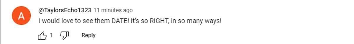 A comment reacting to the news (Image via YouTube/ @TaylorsEcho1323)