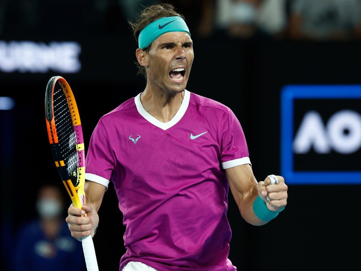 Rafael Nadal pumps his fist at the 2022 Australian Open