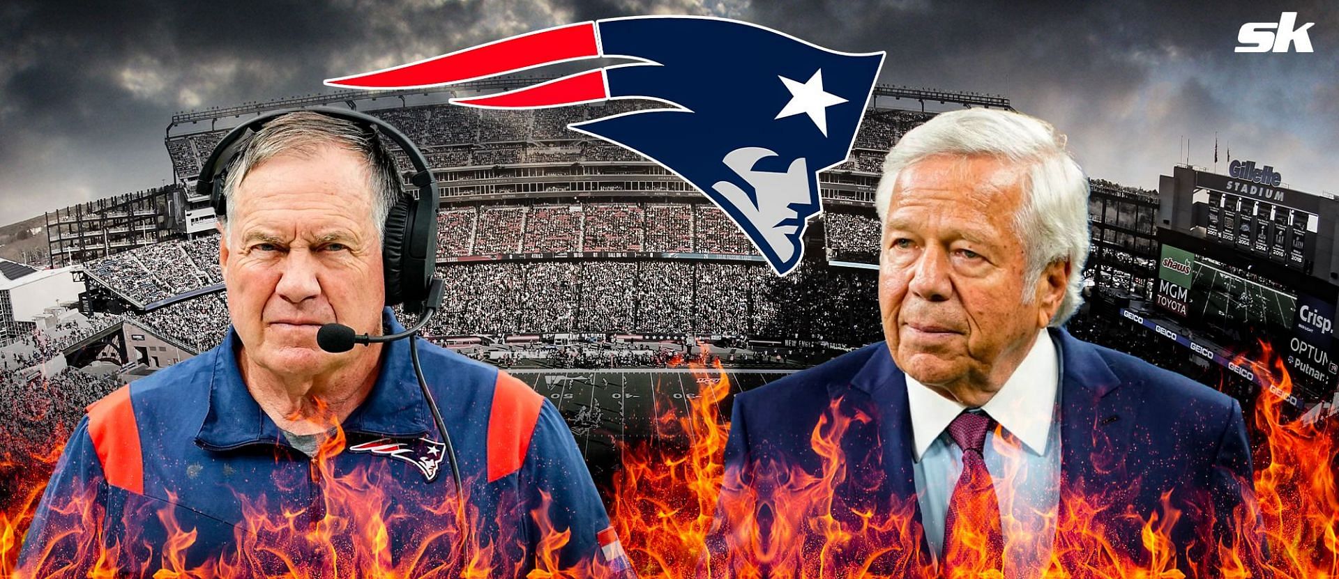 Bill Belichick, left, Robert Kraft, right 
