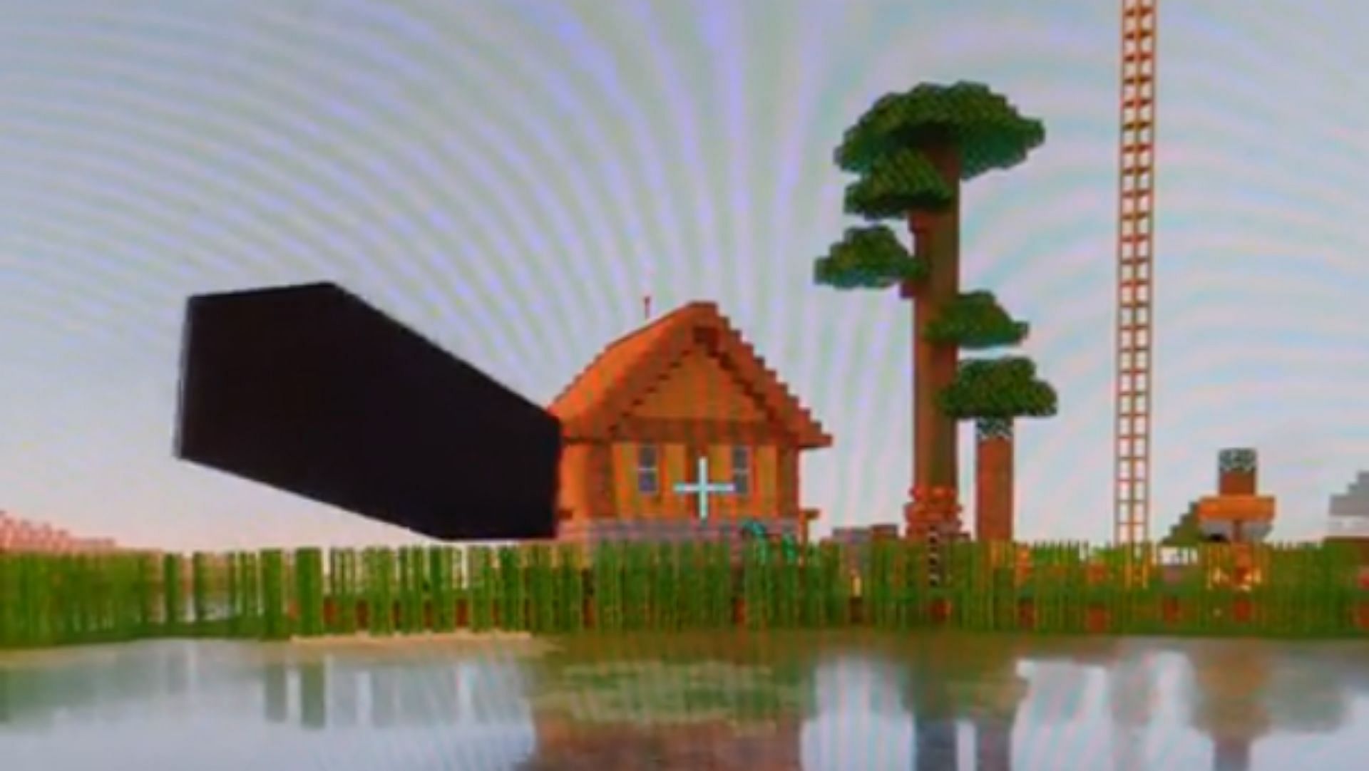 Minecraft Redditor finds massive and mysterious rotating entity in Realms (Image via Reddit/u/murishani047)