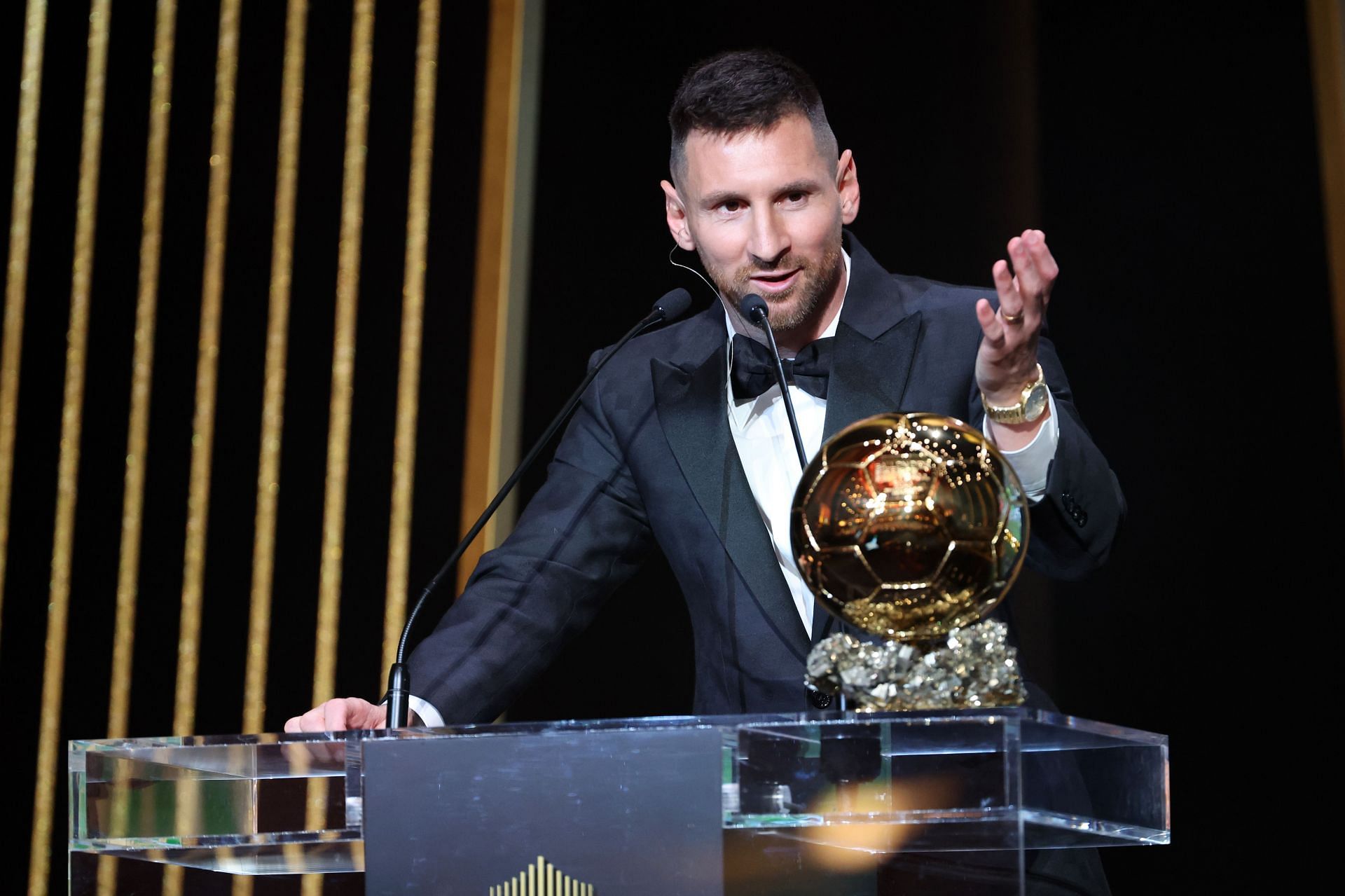 Lionel Messi at 67th Ballon d&#039;Or Ceremony (via Getty Images)