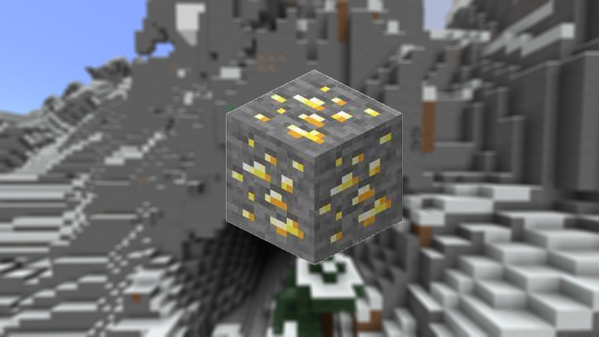 Gold ore in Minecraft (Image via Mojang)