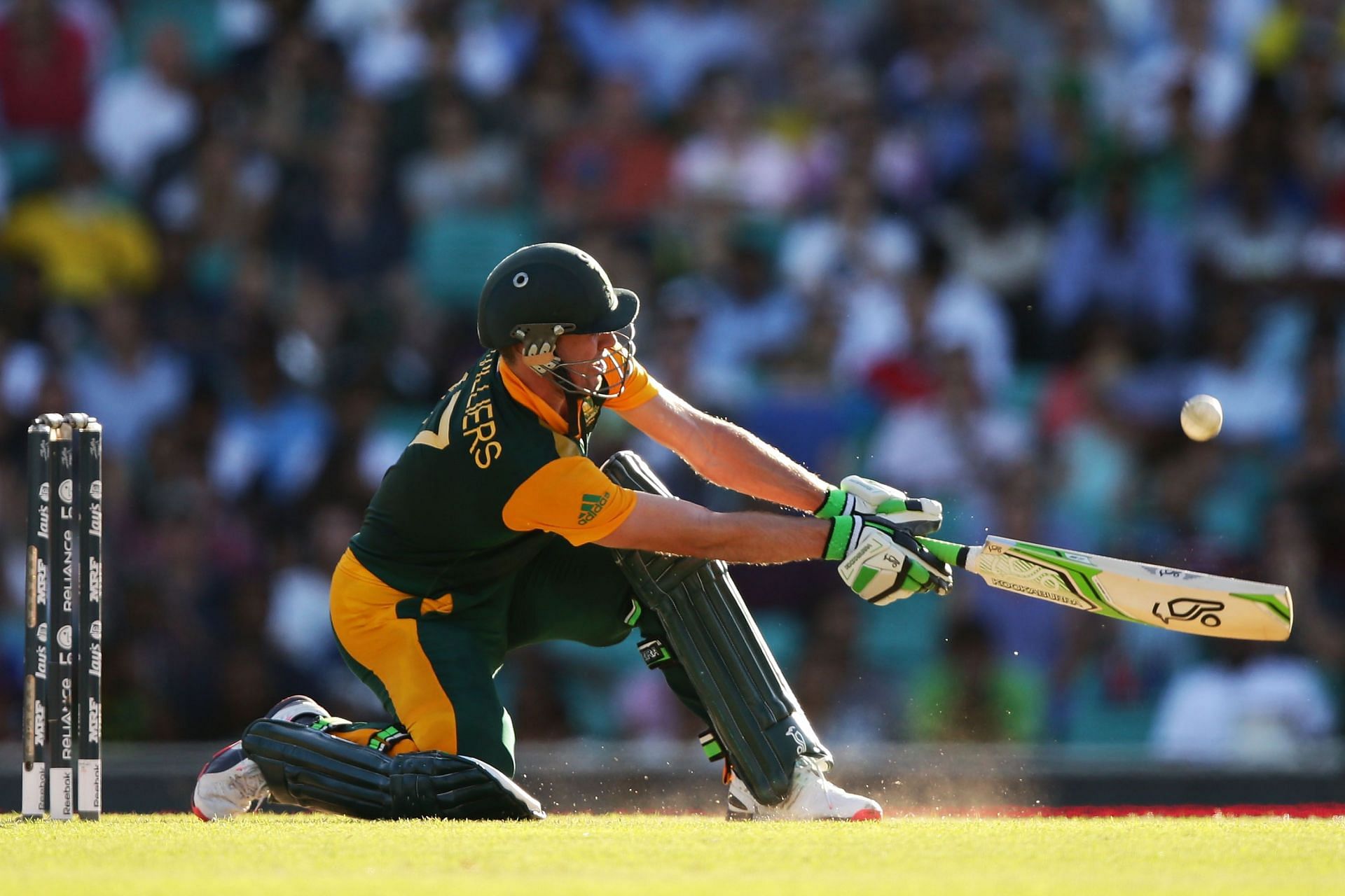 AB de Villiers playing the scoop shot vs West Indies [Getty Images]