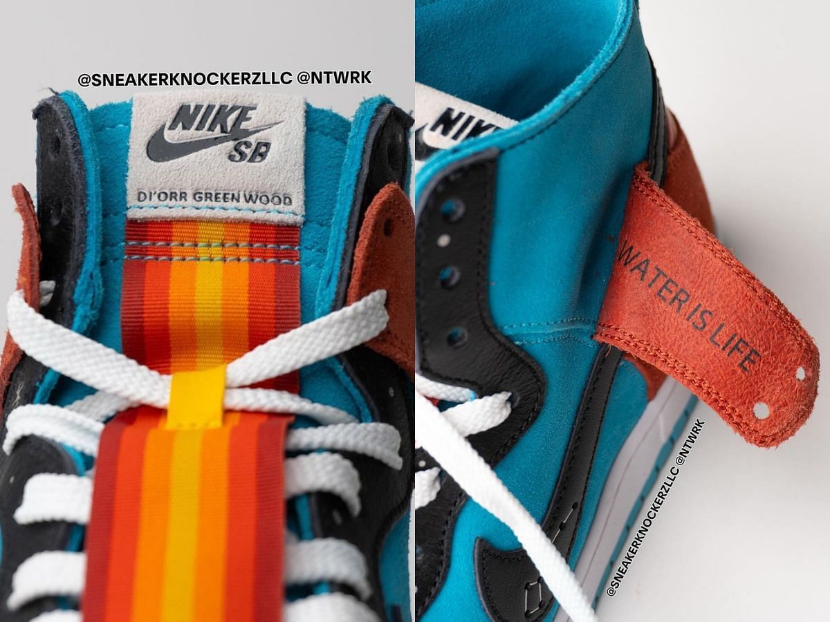Di&rsquo;orr Greenwood x Nike SB Dunk High Turquoise Blue/Black-Rugged Orange (Image via SBD)