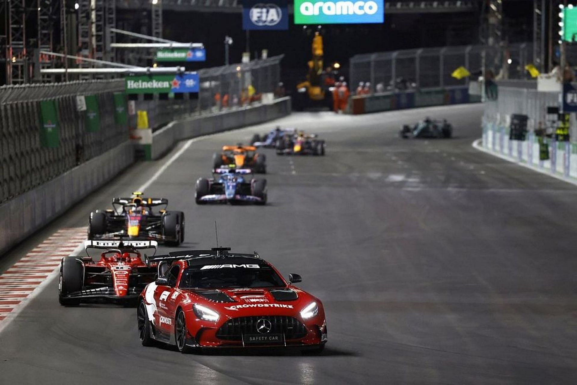 Safety Car during the 2023 F1 Las Vegas Grand Prix (Image via Autosport)