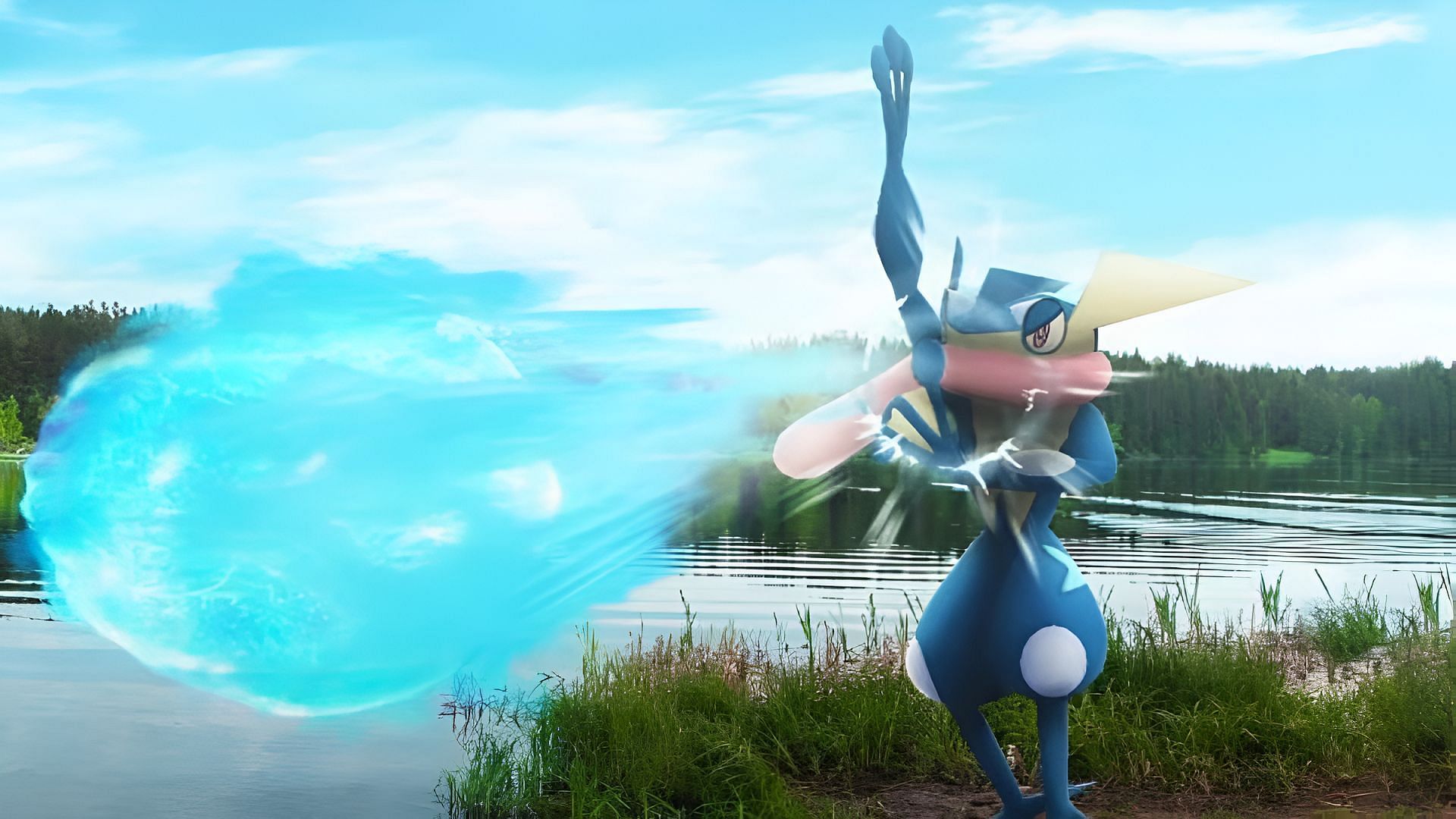 Greninja is a natural counter to Chandelure as a Water/Dark-type (Image via Niantic)