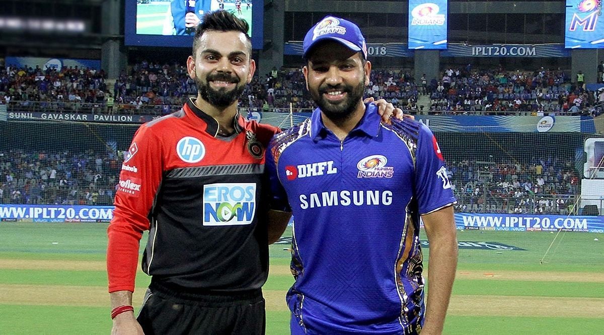 Virat Kohli (left) and Rohit Sharma (right) play for RCB and MI, respectively, in the IPL.