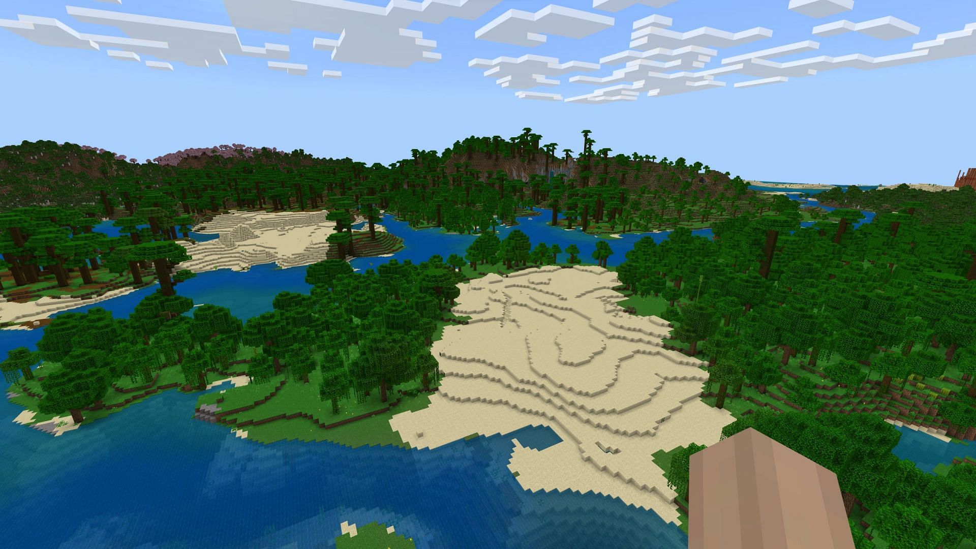 This seed lets players find treasure quickly in multiple biomes (Image via Mojang)