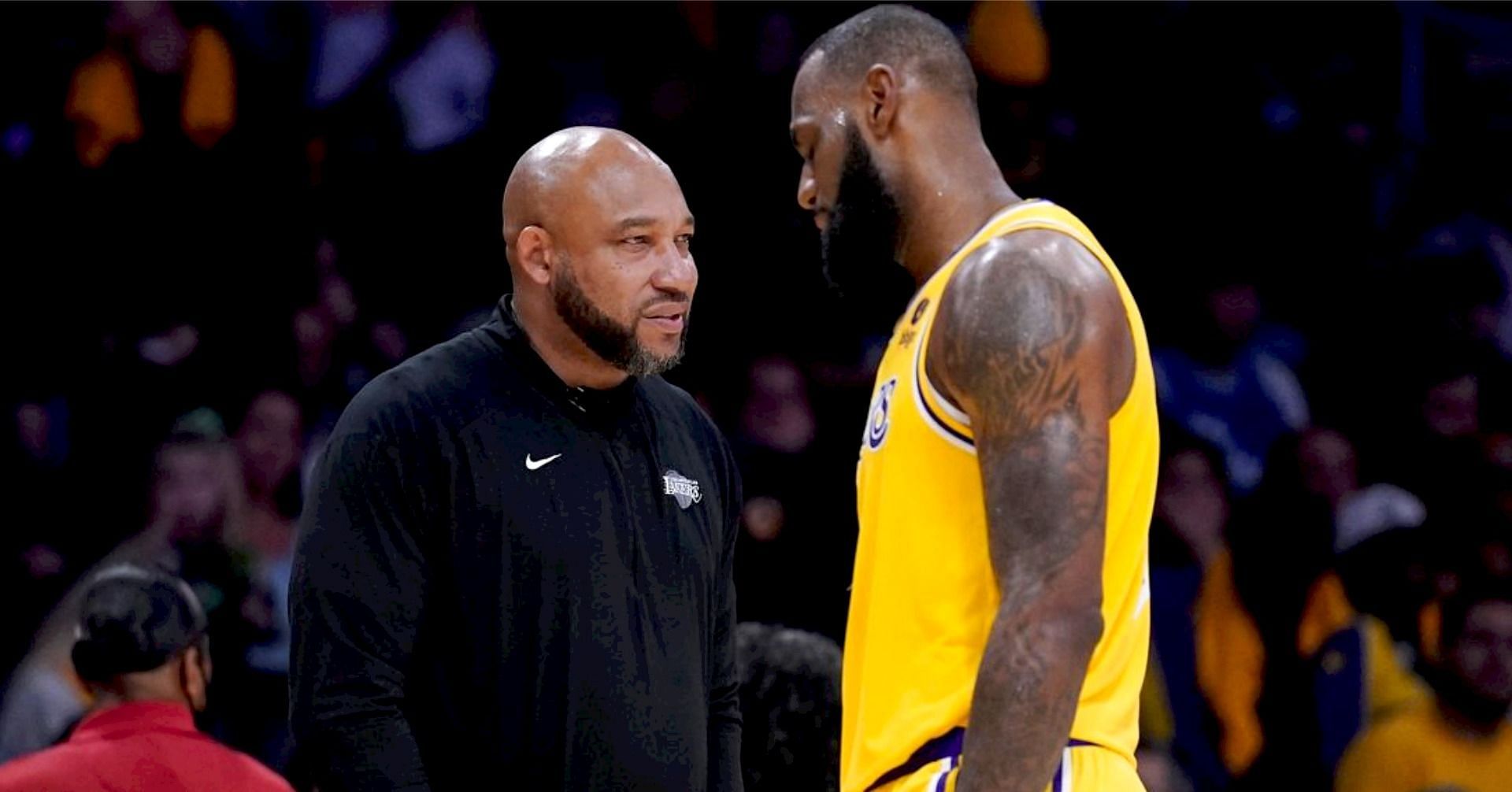 LA Lakers coach Darvin Ham and superstar forward LeBron James