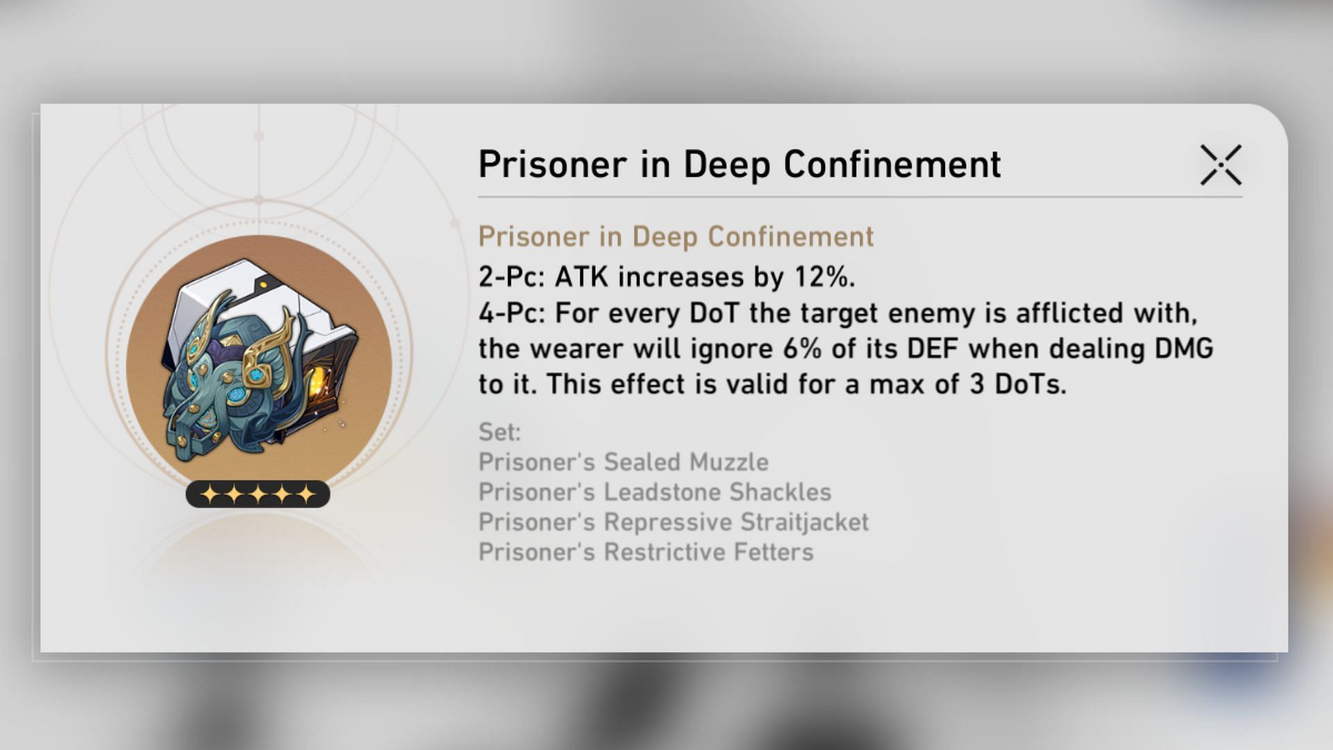 Image showing Prisoner in Deep Confinement Relic set