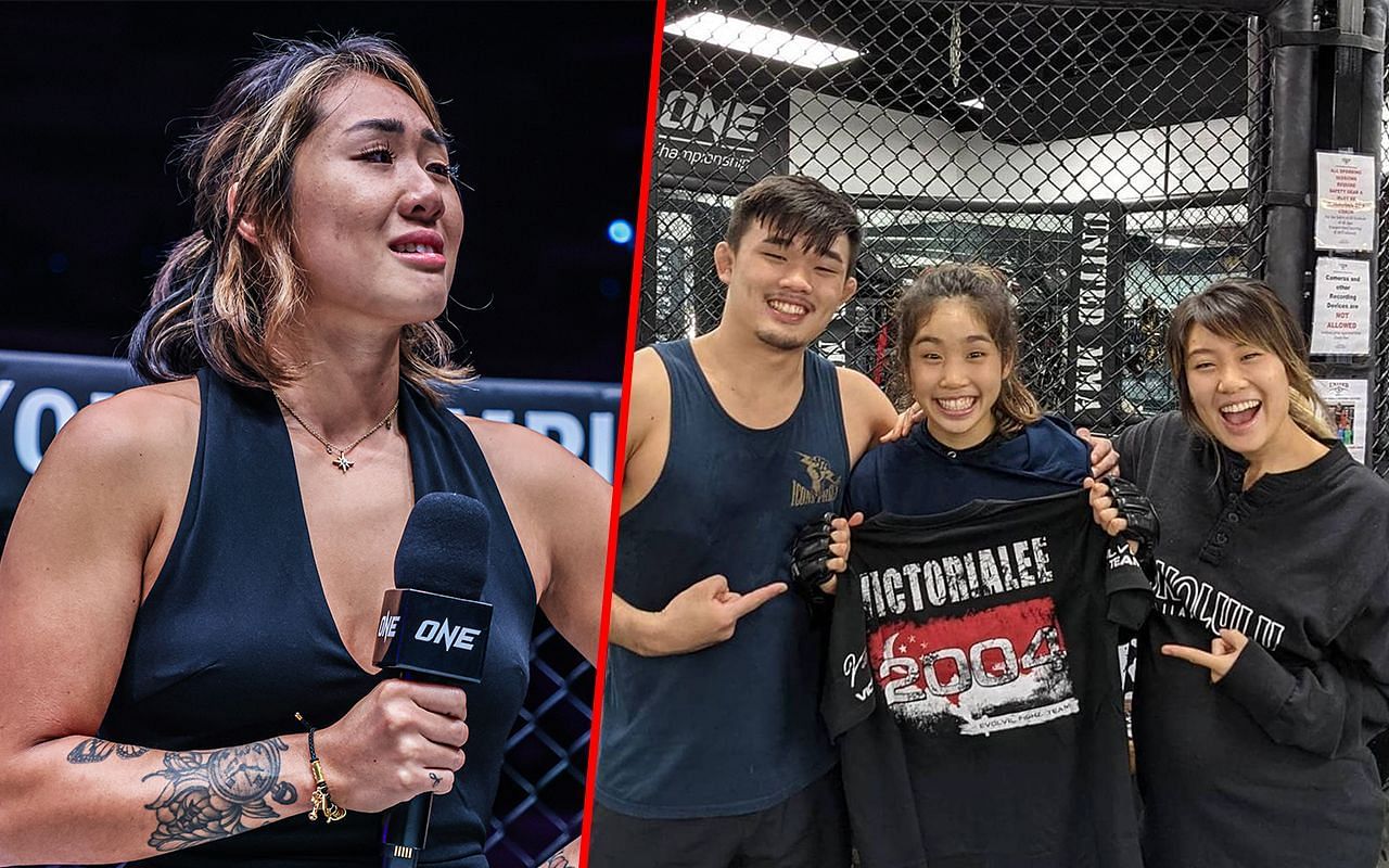 Angela Lee (L) with Christian Lee and Victoria Lee (R) | Image by ONE Championship