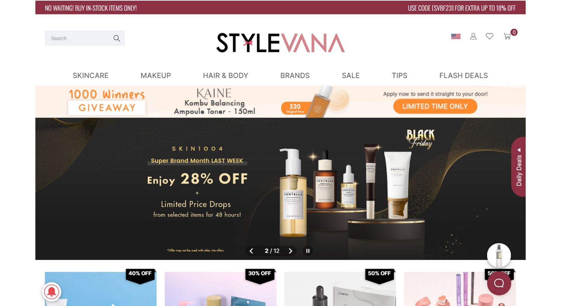 Stylevana Homepage (Image via Stylevana.com)