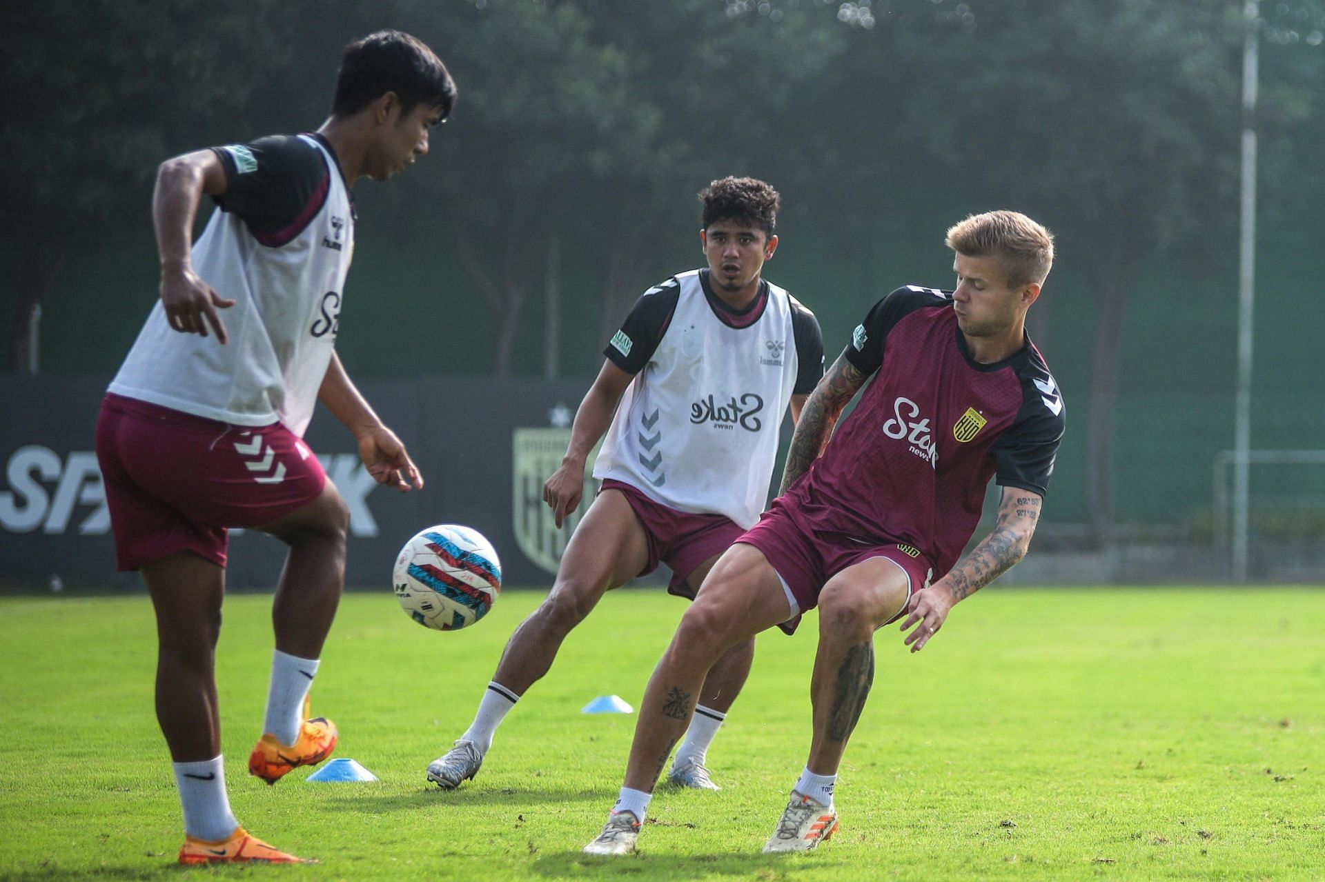 Hyderabad FC players in training. (Credits: HFC)