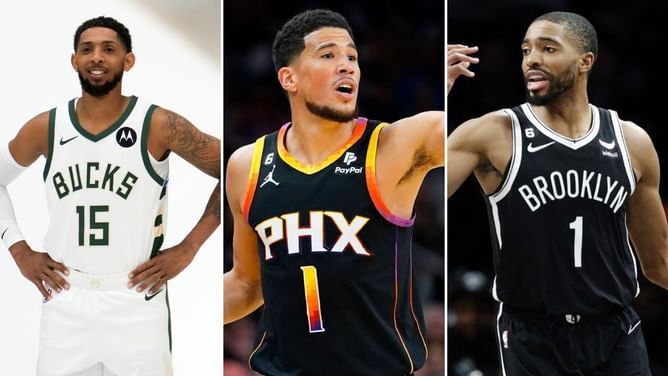 "Don't think it work like that": Devin Booker mocks former Suns' Mikal Bridges and Cam Payne after hilarious jersey swap mess up