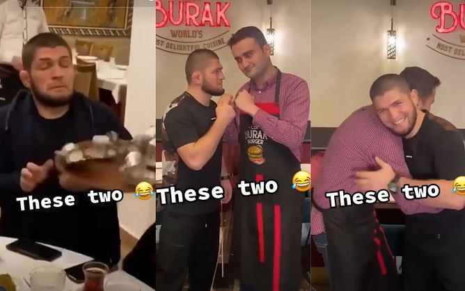 "Has wrist control in a hug lol" - When Khabib Nurmagomedov seeking revenge against Turkish chef CZN Burak triggered wholesome reactions