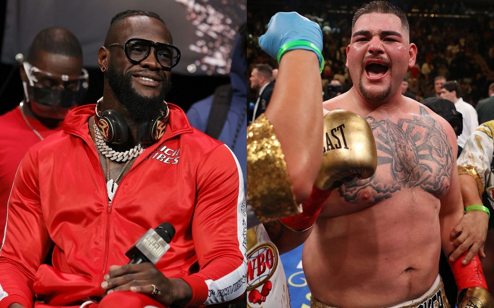 Deontay Wilder (L), and Andy Ruiz Jr. (R).