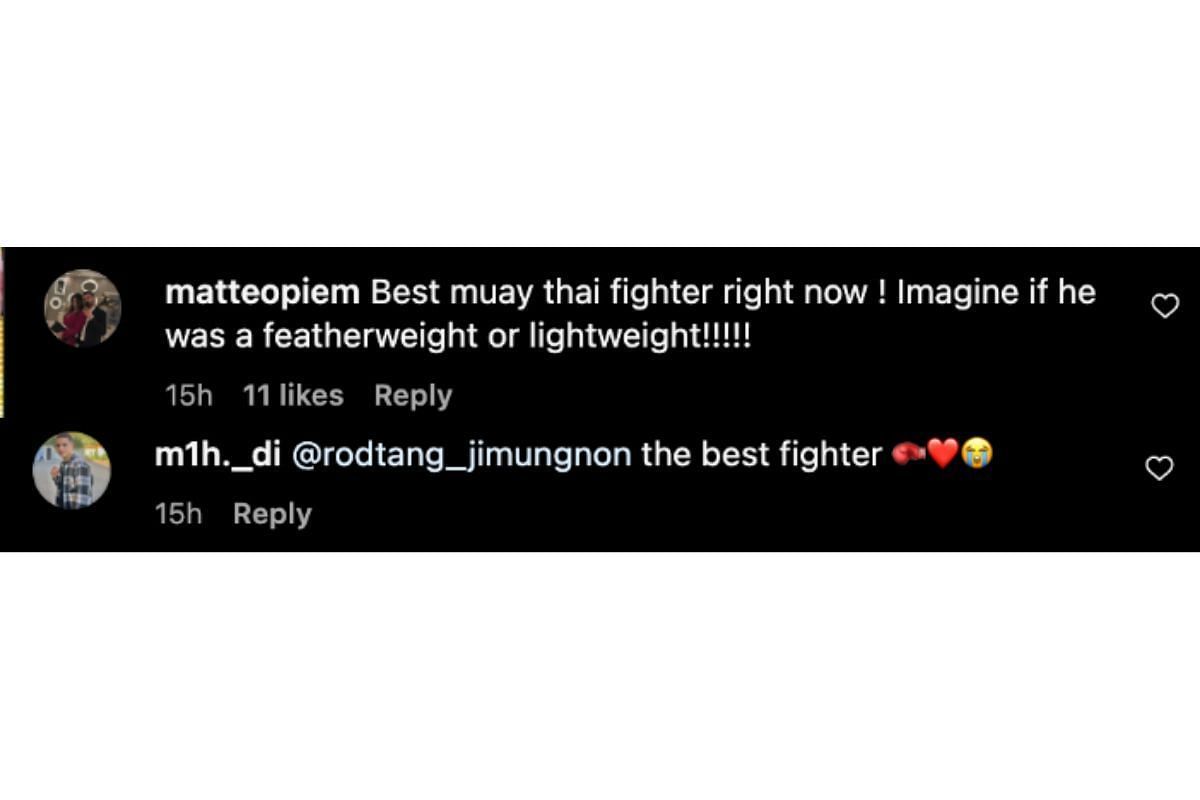 Screenshot of fans&#039; comments