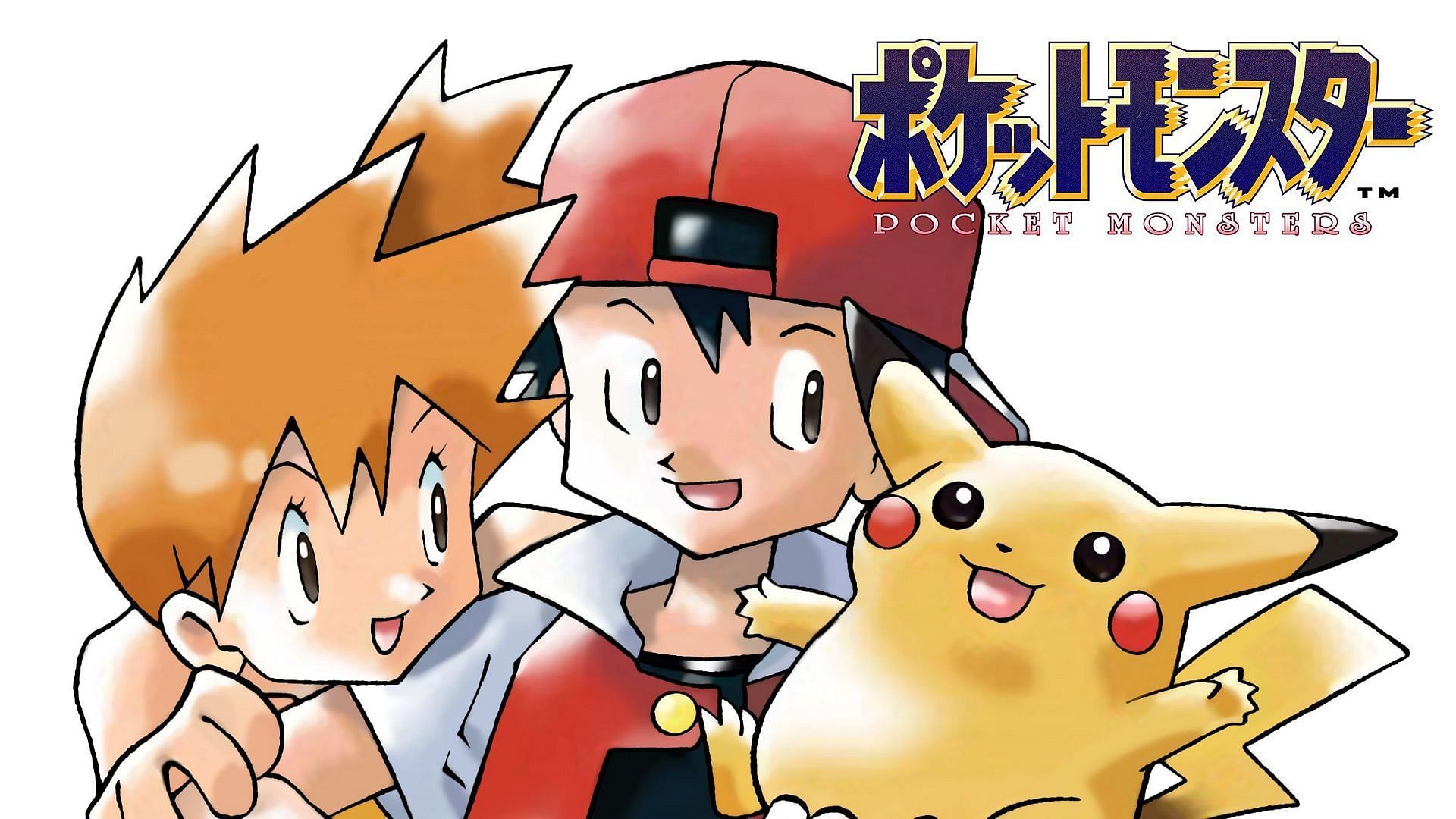 Red, Pikachu, and Misty in official artwork by Ken Sugimori (Image via Game Freak)