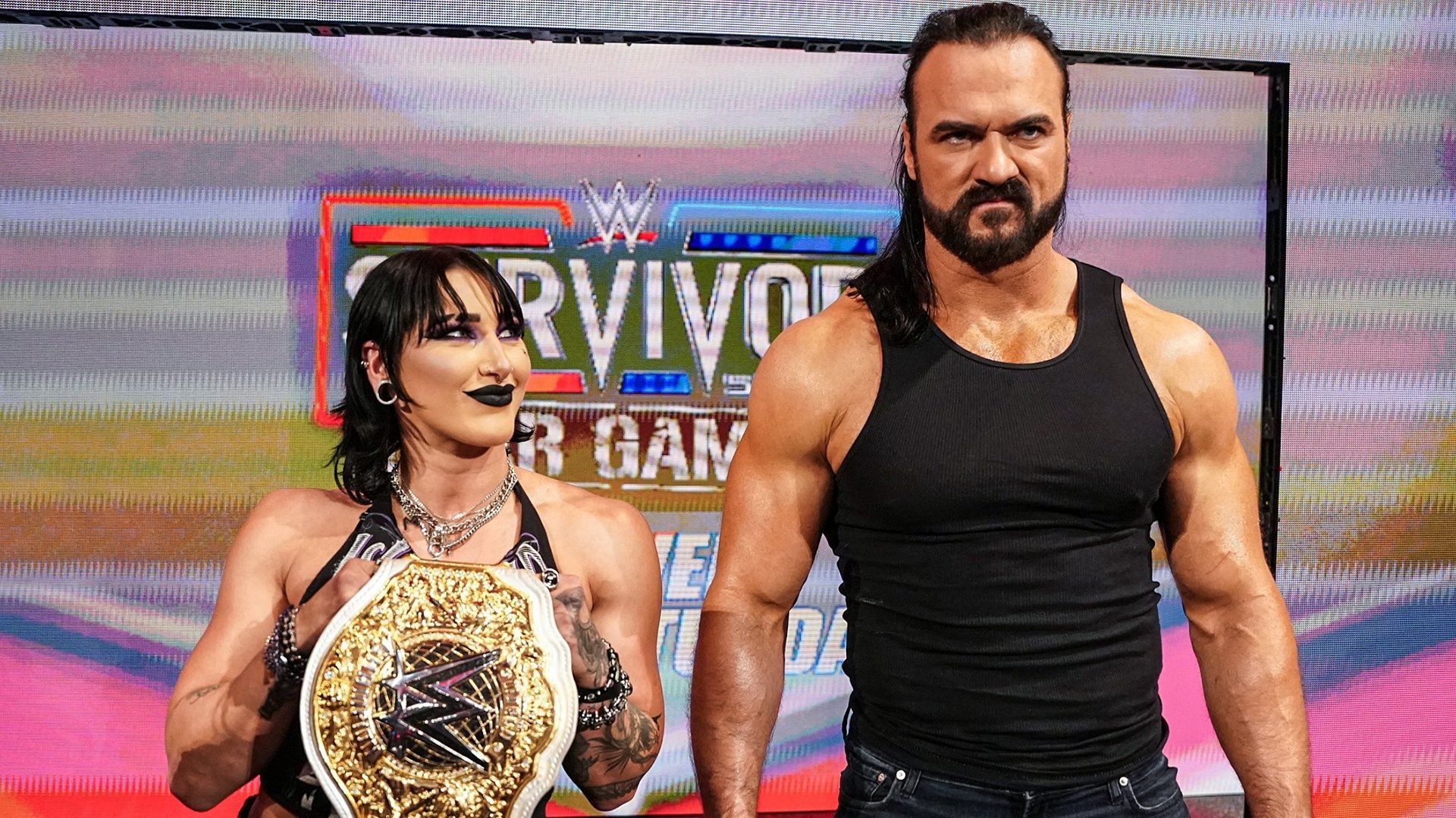 Rhea Ripley and Drew McIntyre