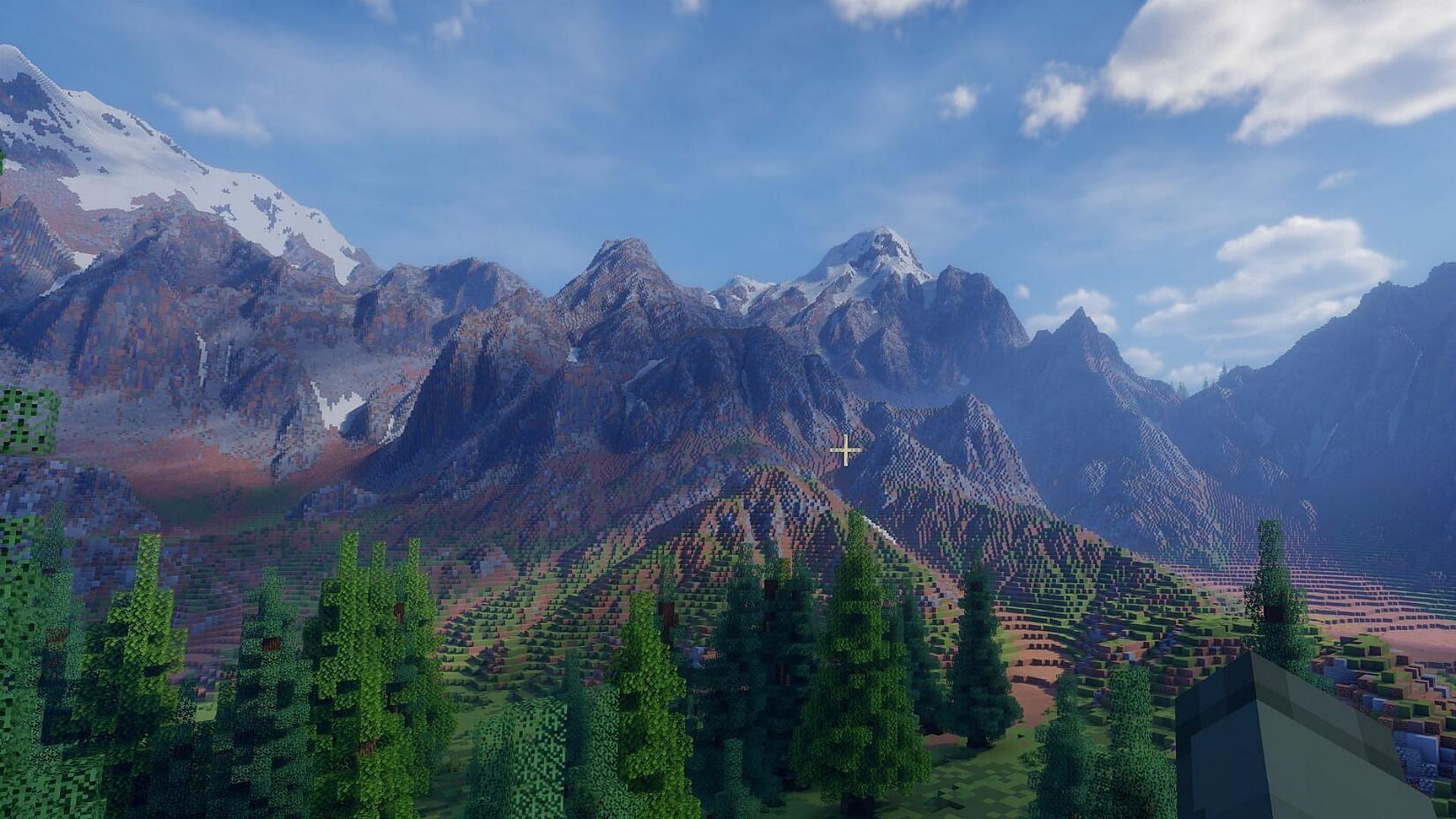 Minecraft Redditor showcases beautiful realistic terrain scenery (Image via Reddit/u/tafi48)