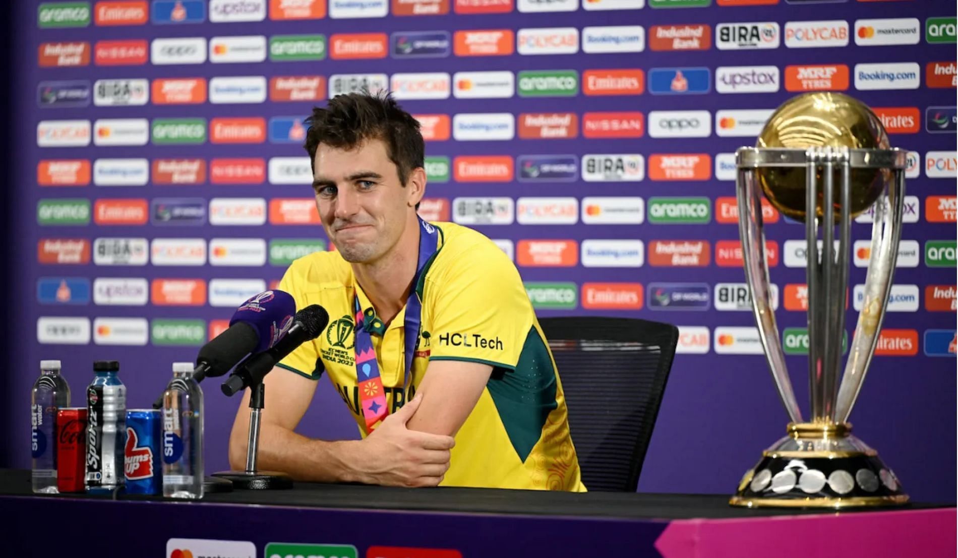 Pat Cummins could not hide his smile after winning the ODI World Cup title.