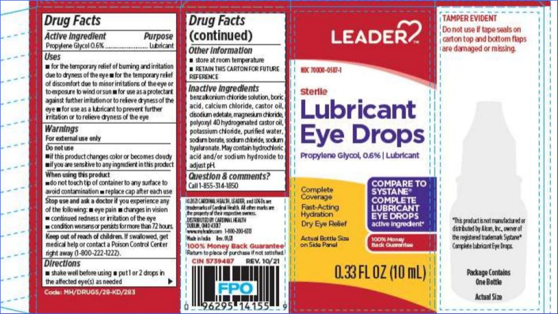 The Eye Drops affected by this recall could cause partial to permanent blindness (Image via FDA)
