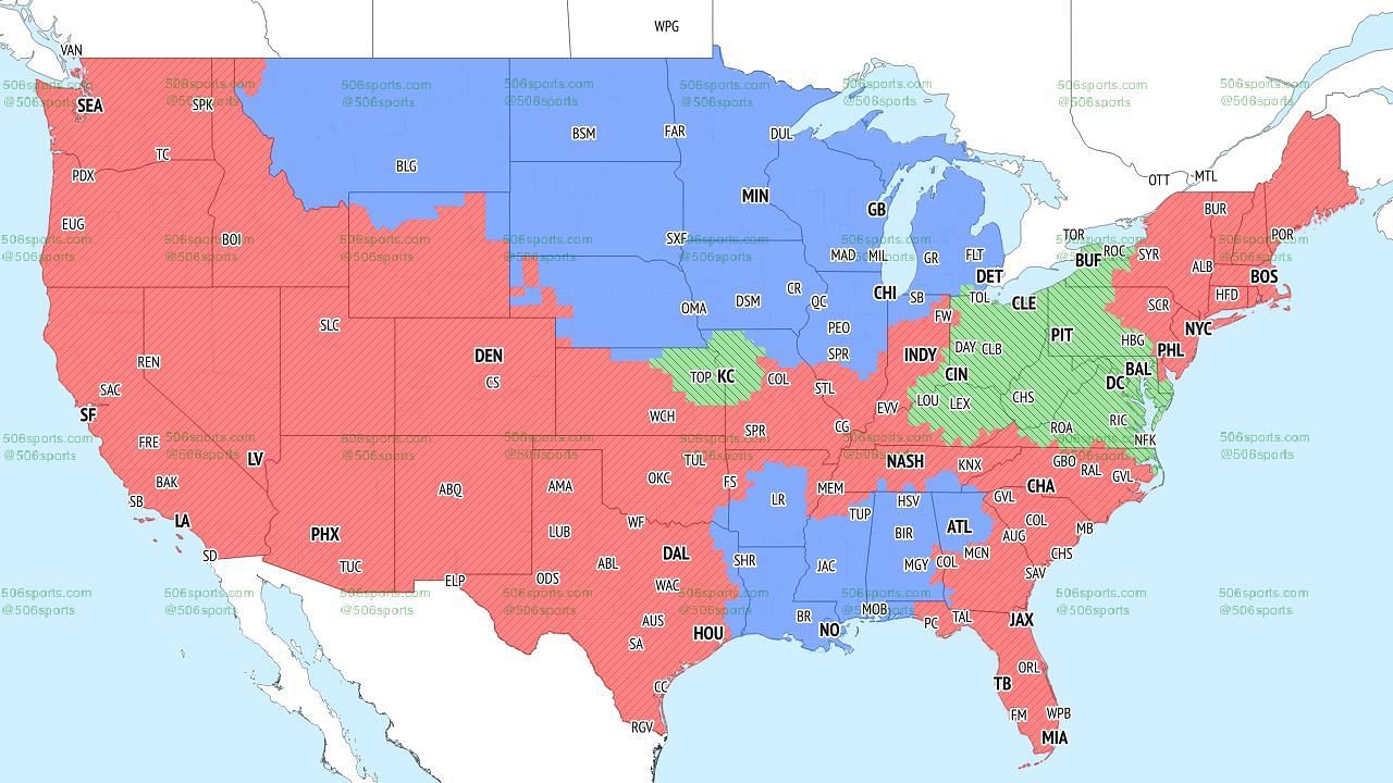 FOX TV Coverage Map (early games). Credit: 506Sports