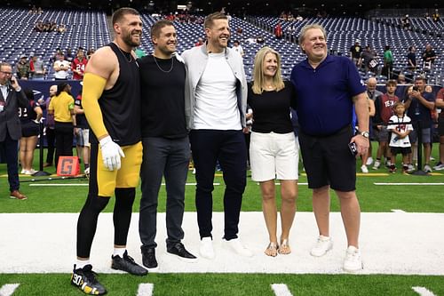 J.J. Watt, T.J. Watt during Pittsburgh Steelers v Houston Texans