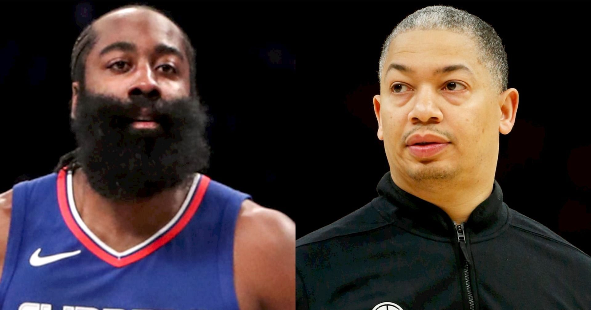 LA Clippers star guard James Harden and Clippers coach Ty Lue