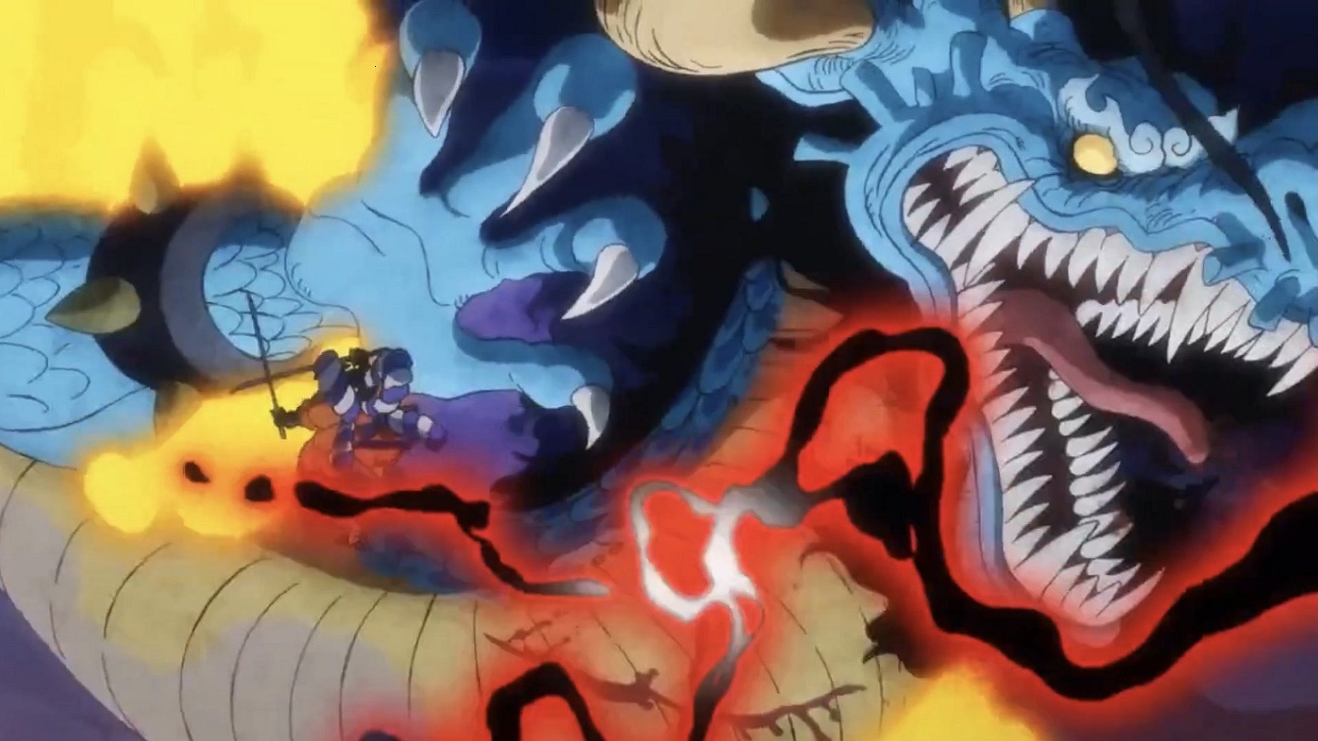Oden vs Kaido as seen in One Piece (Image via Toei Animation, One Piece)