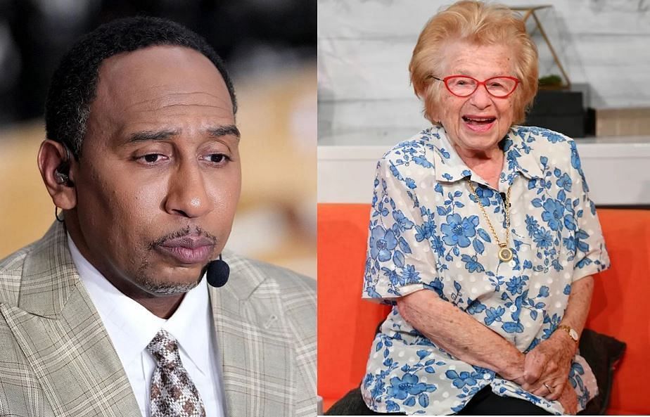 For his intimate advice on TV, Stephen A. Smith (L) has been playfully referred to as the modern-day Dr. Ruth (R).